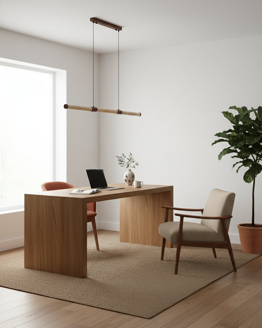 Tavira Minimalist Travertine Chandelier