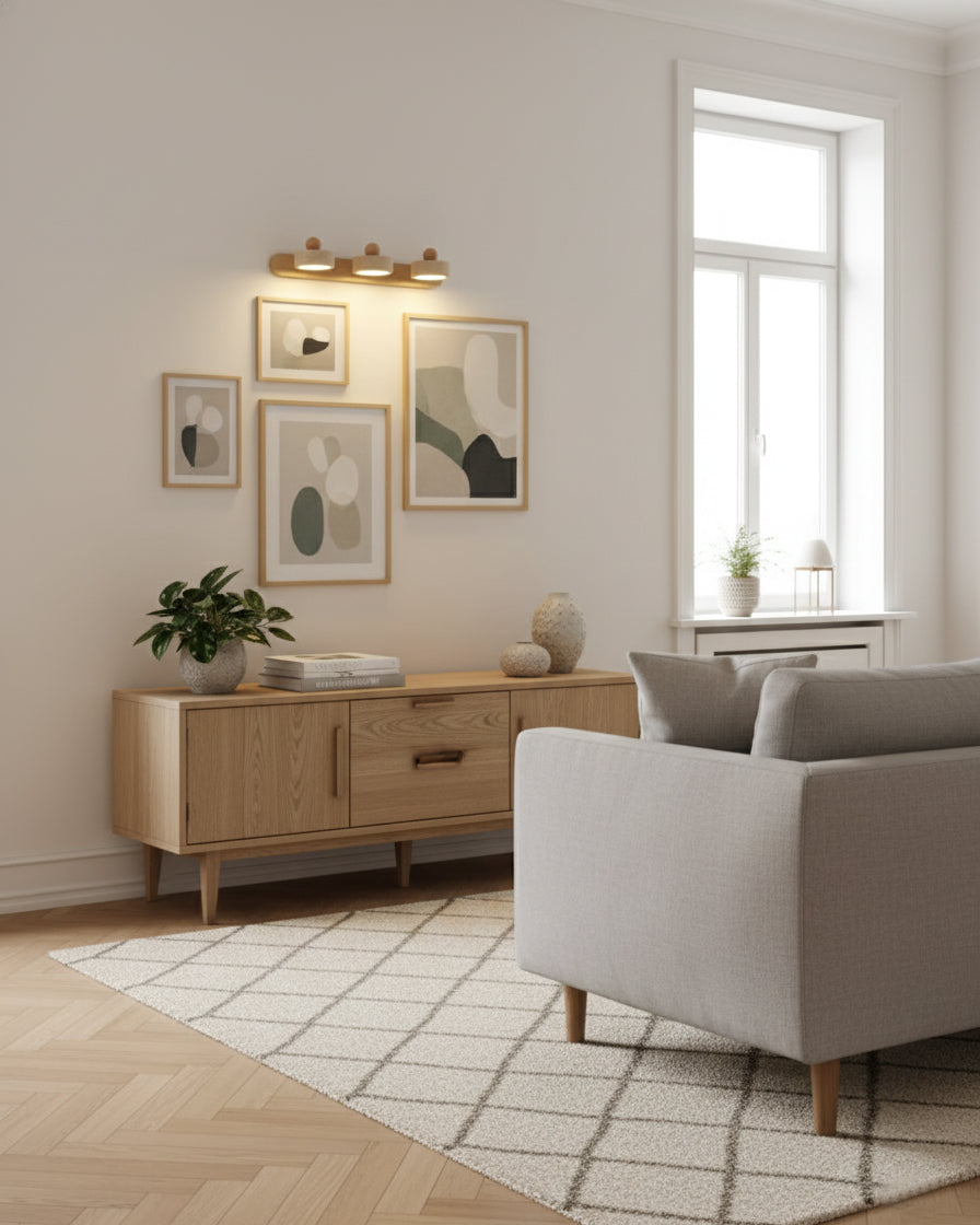 Tavros Scandinavian Wood Wall Light