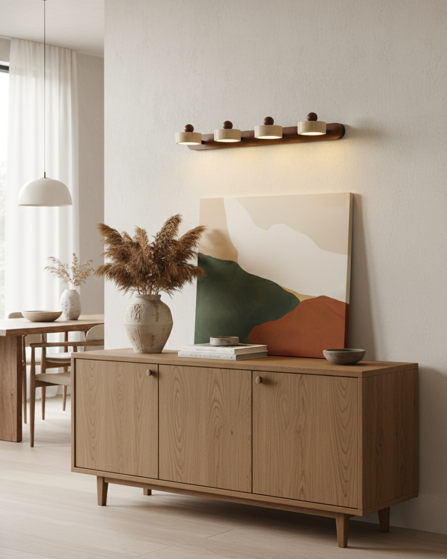 Tavros Scandinavian Wood Wall Light