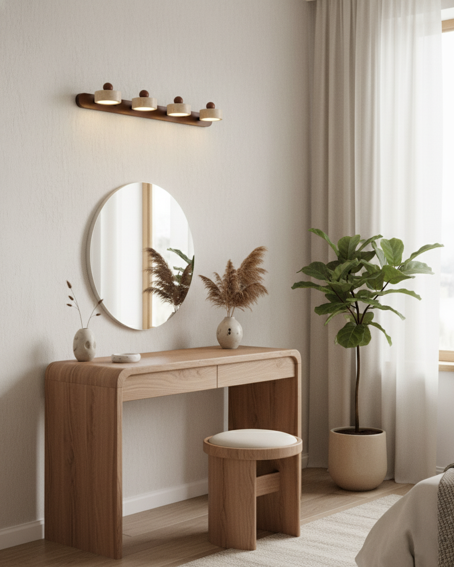 Tavros Scandinavian Wood Wall Light