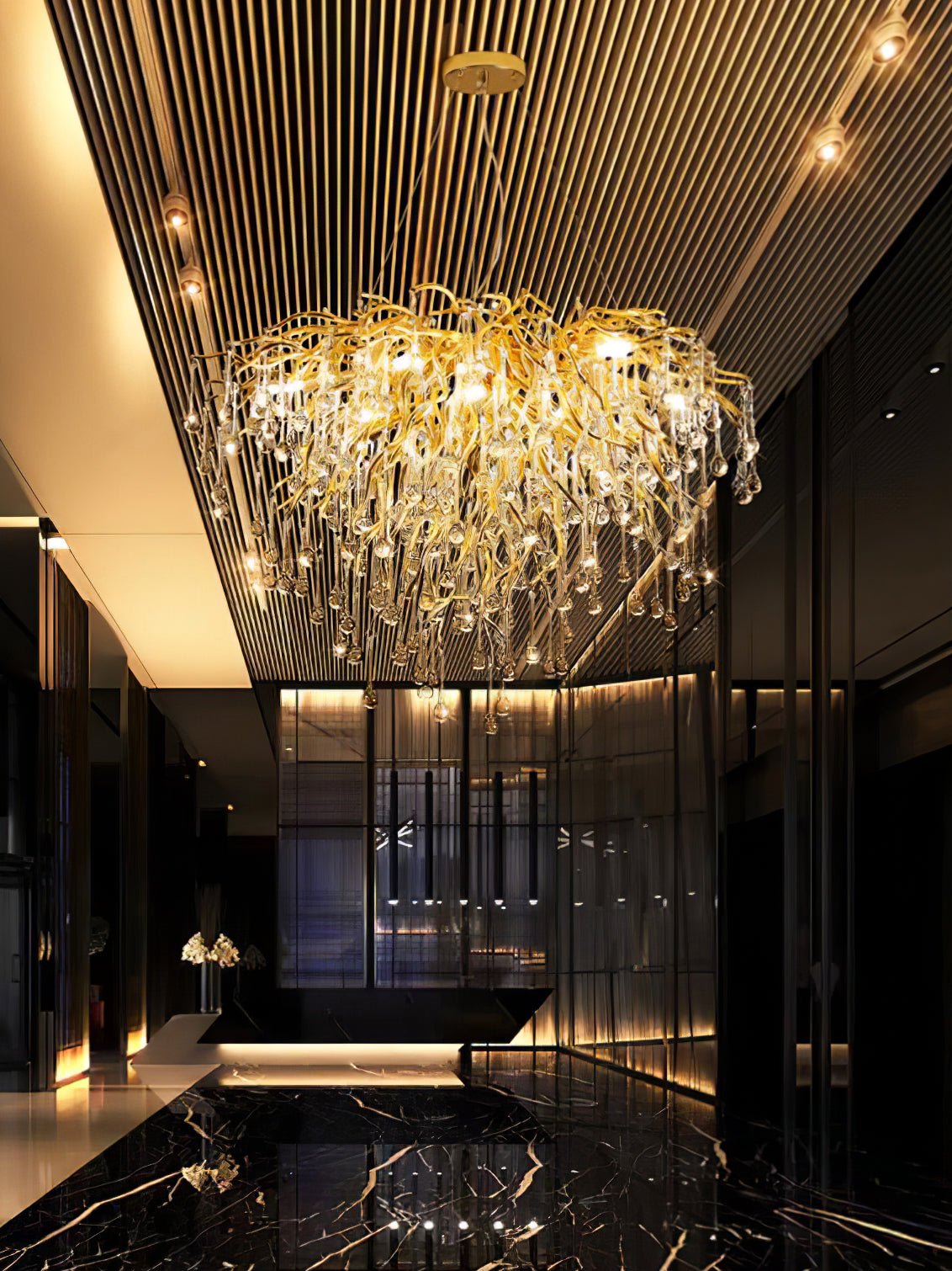 Teardrop Crystal Chandelier - Blowlighting