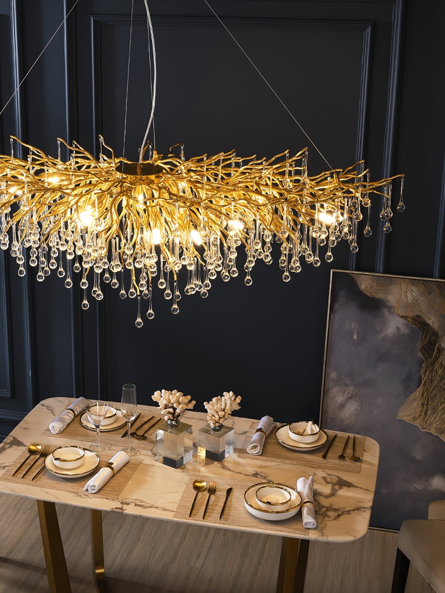Teardrop Crystal Chandelier - Blowlighting