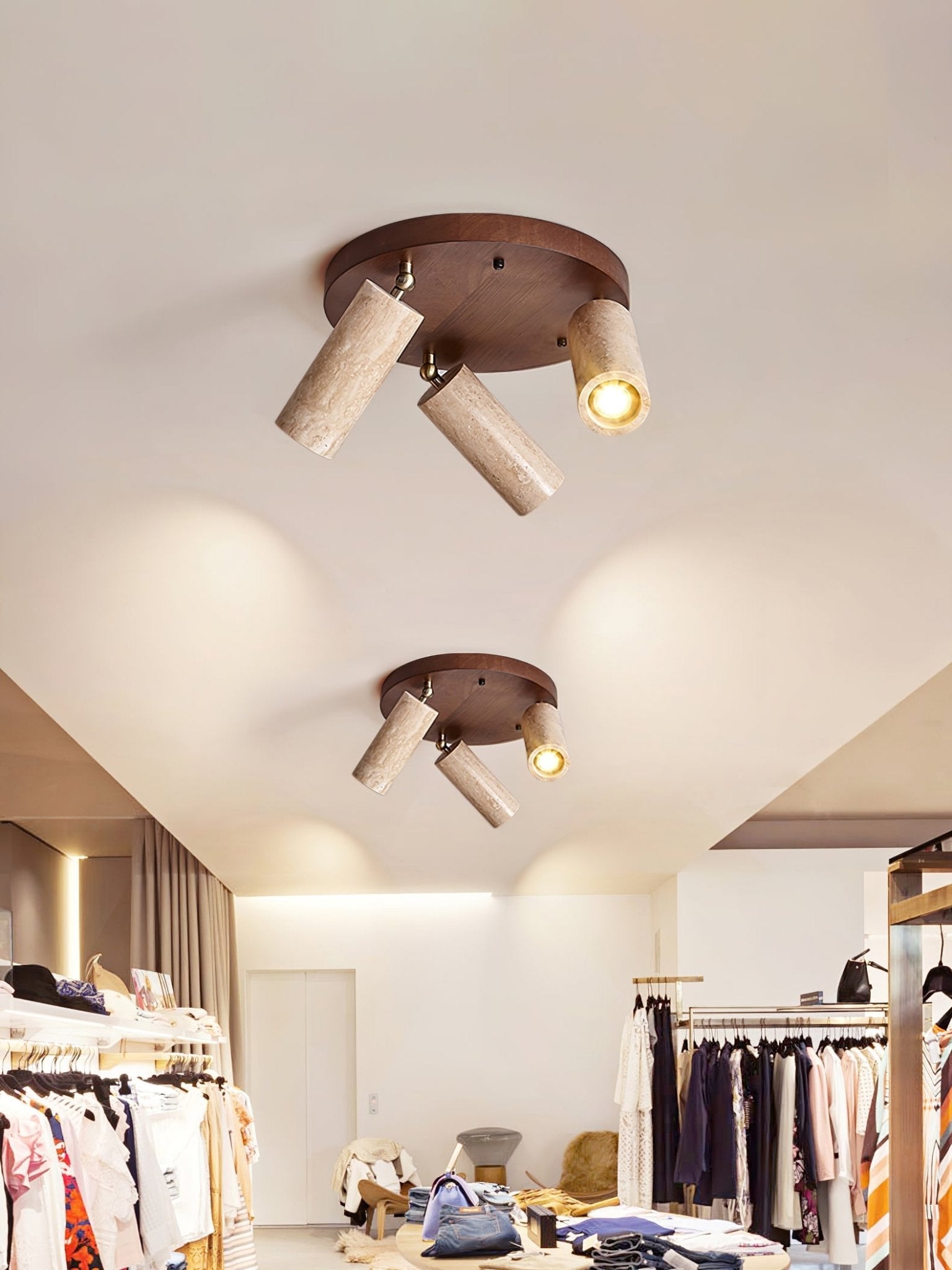 Zevenion Multi-Arm Travertine Ceiling Light - Blowlighting