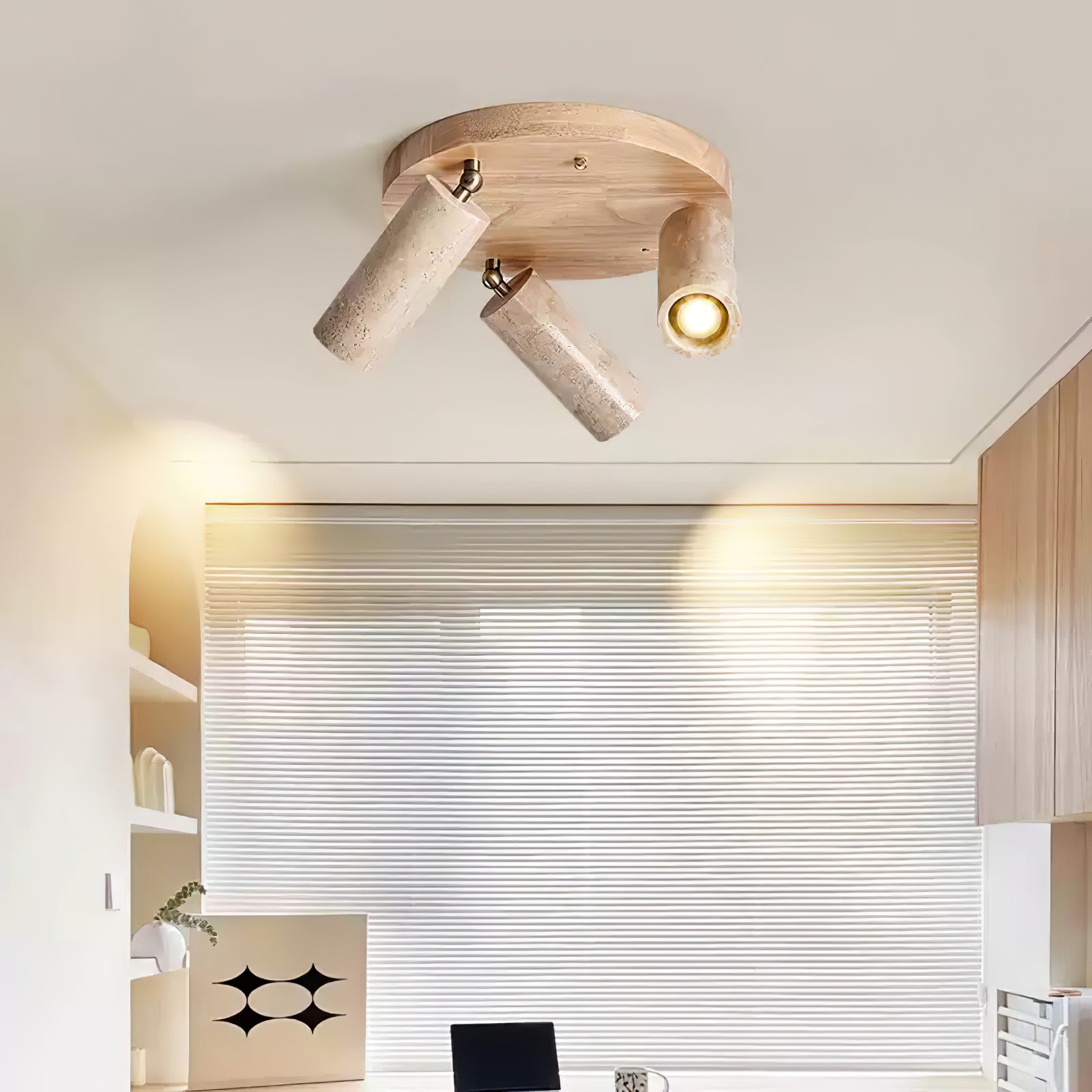 Zevenion Multi-Arm Travertine Ceiling Light - Blowlighting