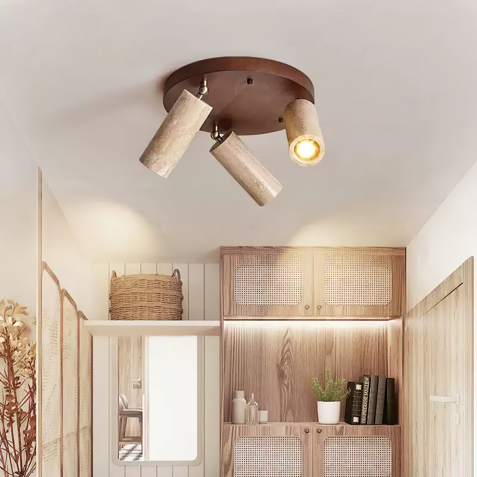 Zevenion Multi-Arm Travertine Ceiling Light - Blowlighting