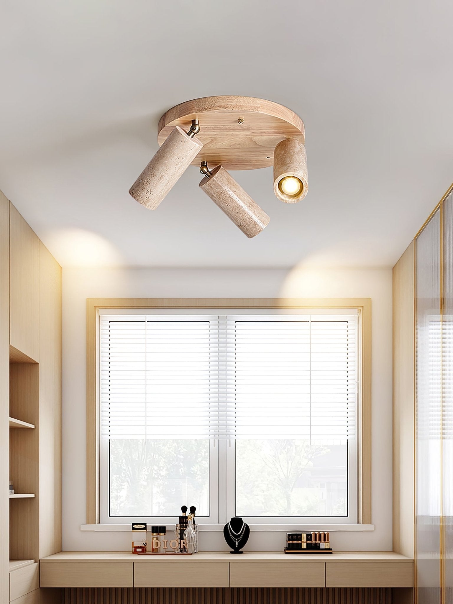 Zevenion Multi-Arm Travertine Ceiling Light - Blowlighting