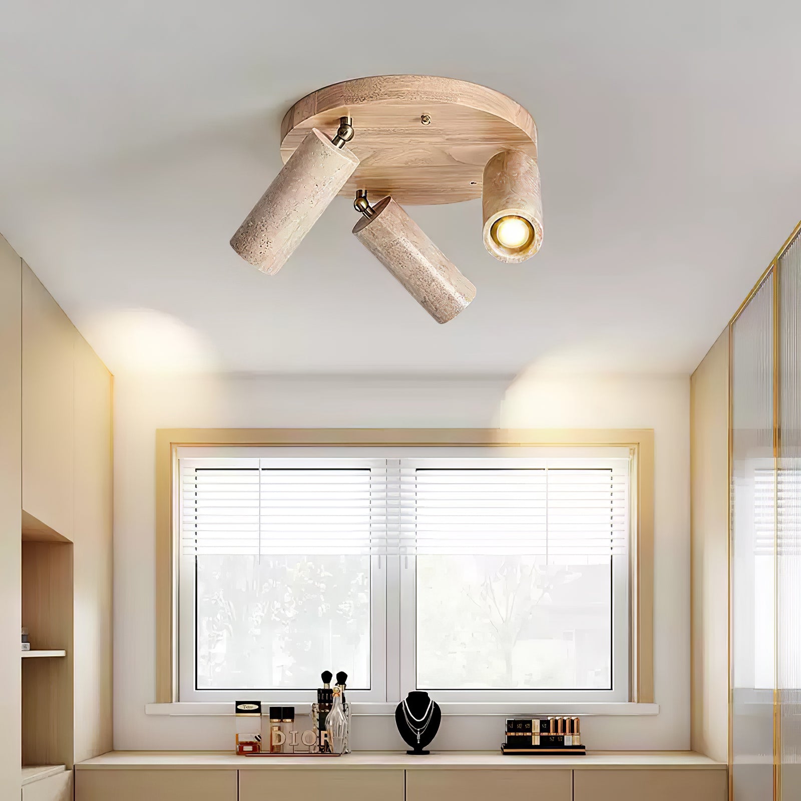 Zevenion Multi-Arm Travertine Ceiling Light - Blowlighting