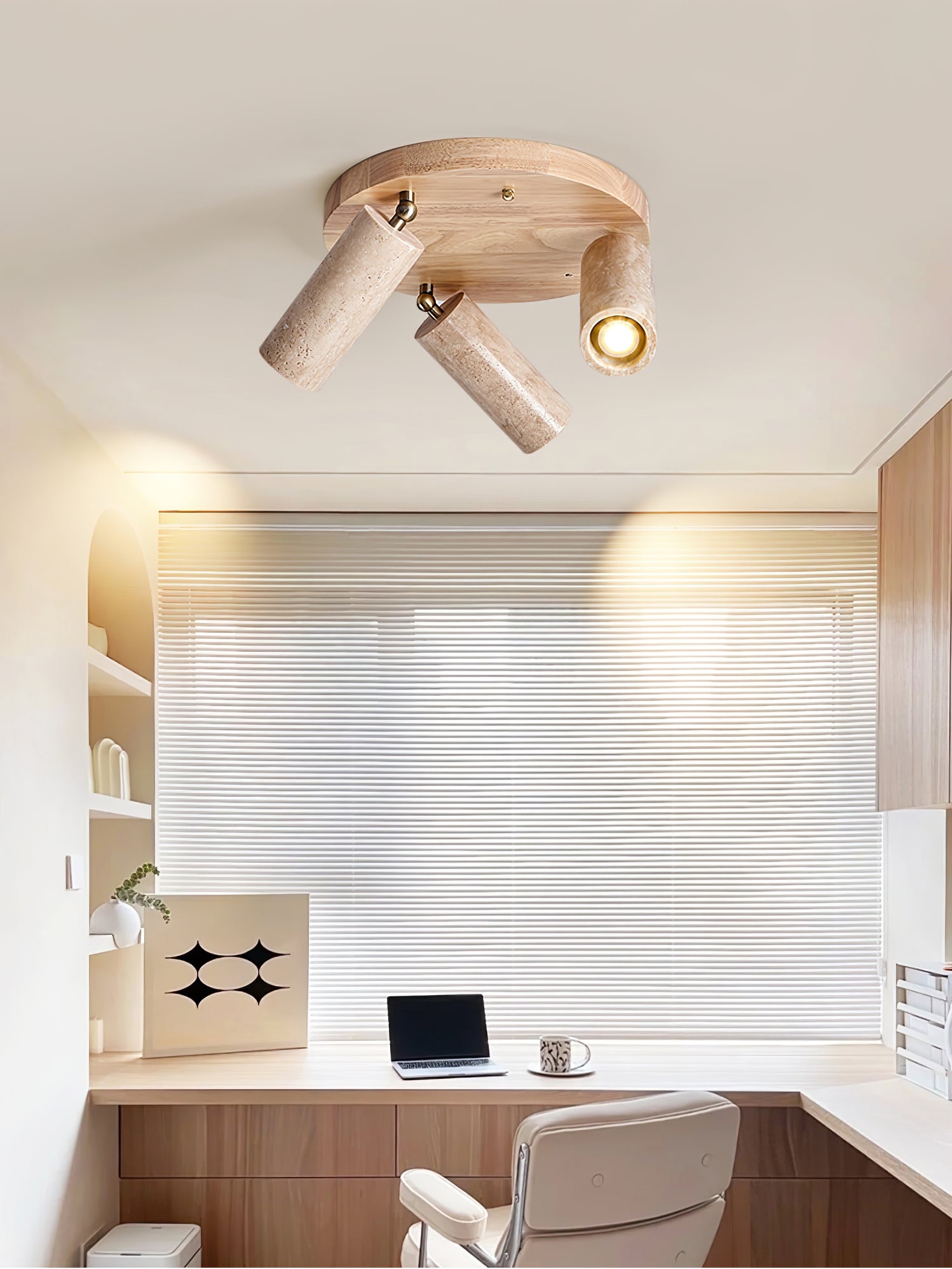 Zevenion Multi-Arm Travertine Ceiling Light - Blowlighting