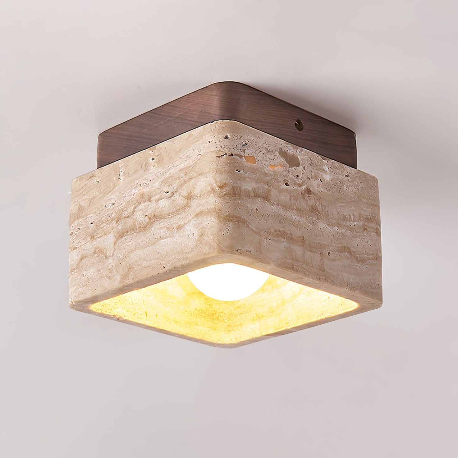 Alaearis Textured Travertine Ceiling Light - Blowlighting