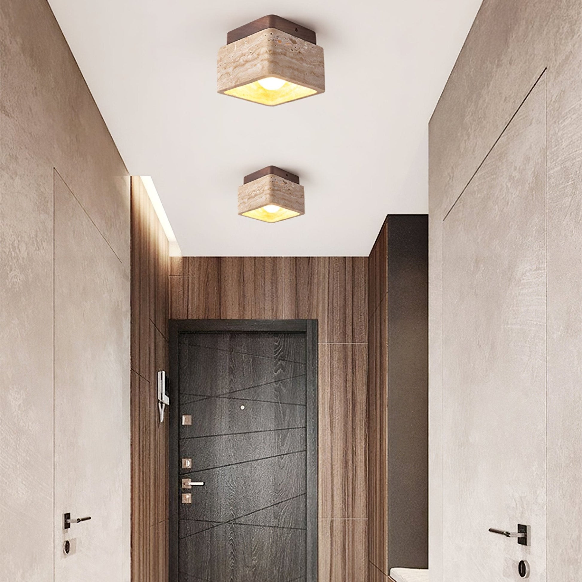 Alaearis Textured Travertine Ceiling Light - Blowlighting