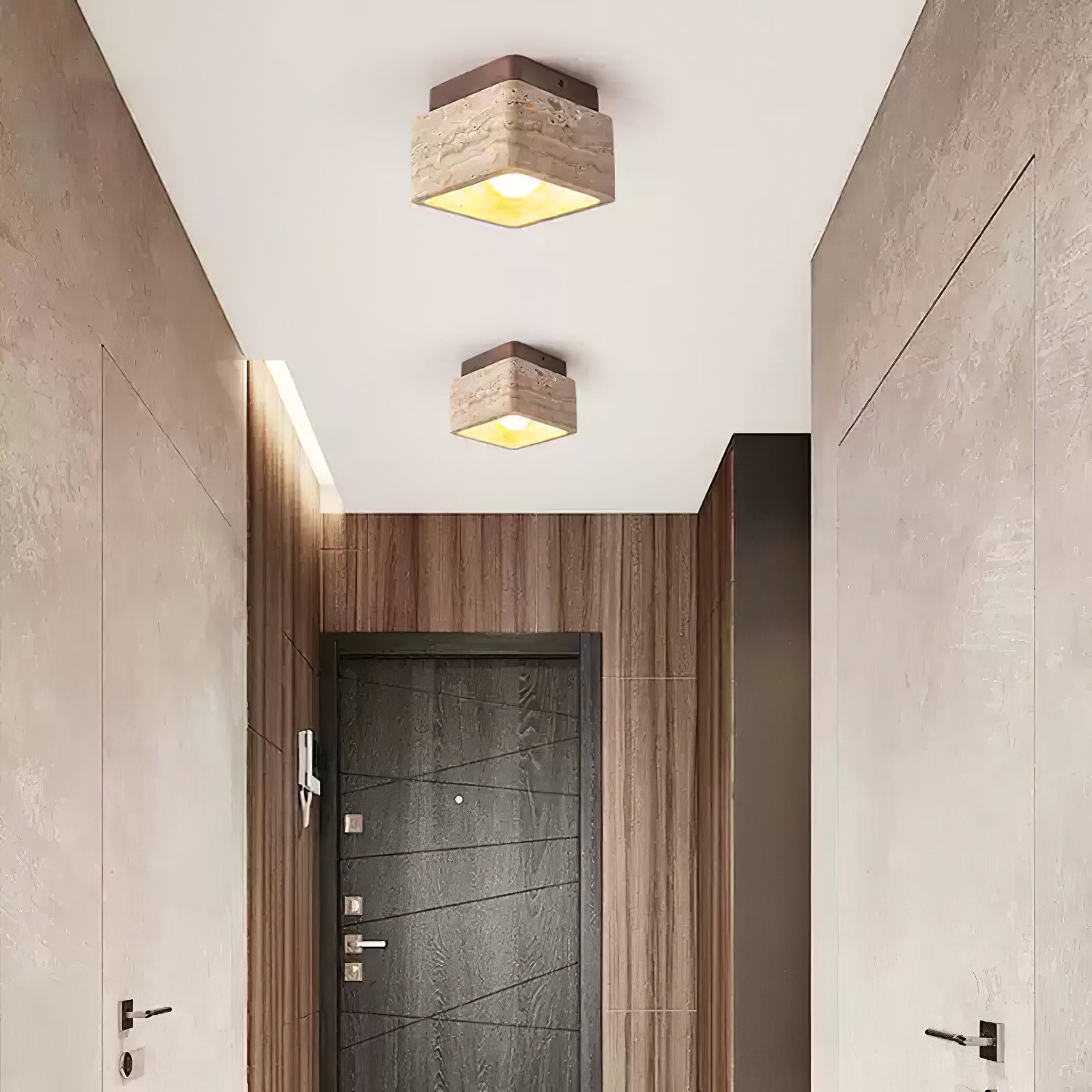 Alaearis Textured Travertine Ceiling Light - Blowlighting