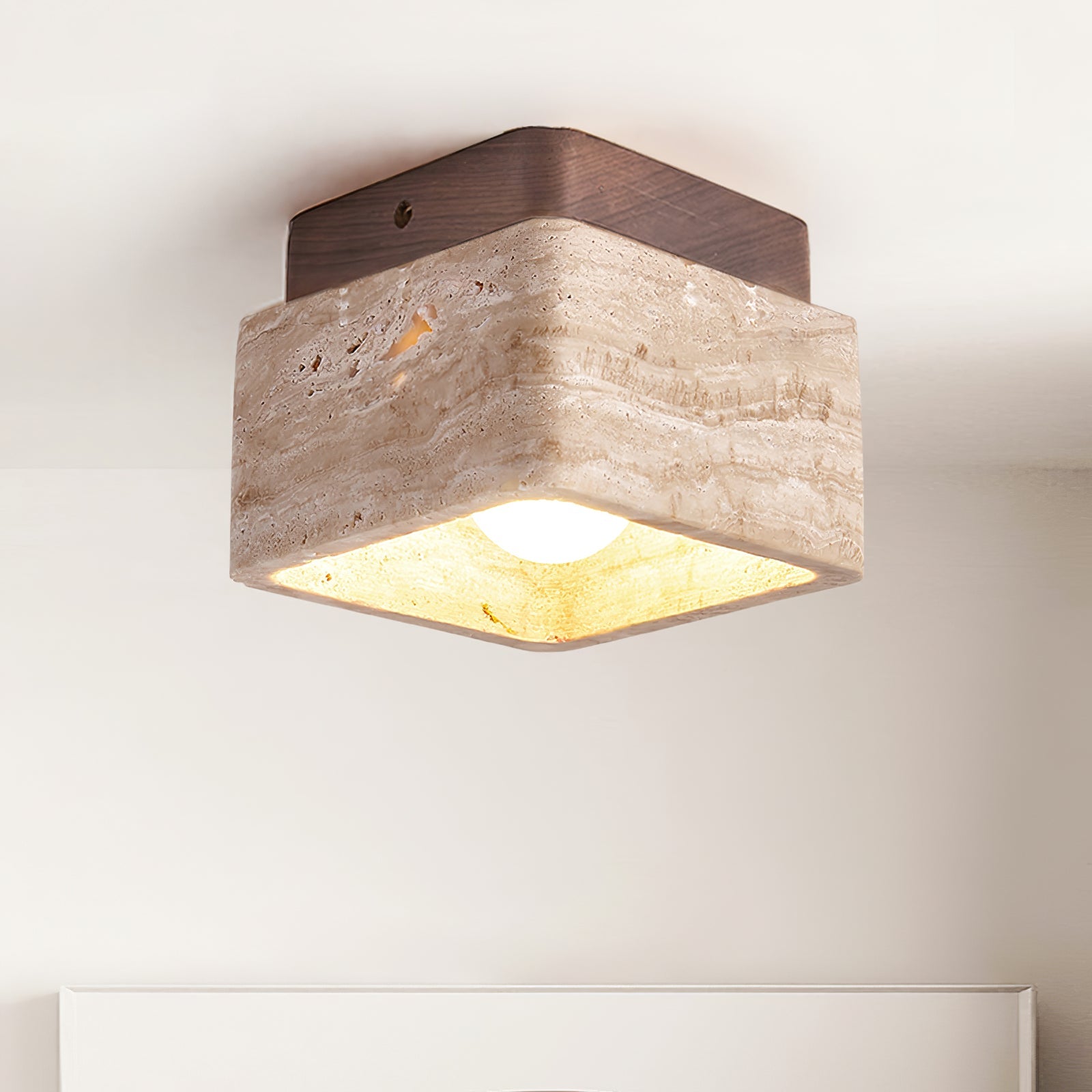 Alaearis Textured Travertine Ceiling Light - Blowlighting