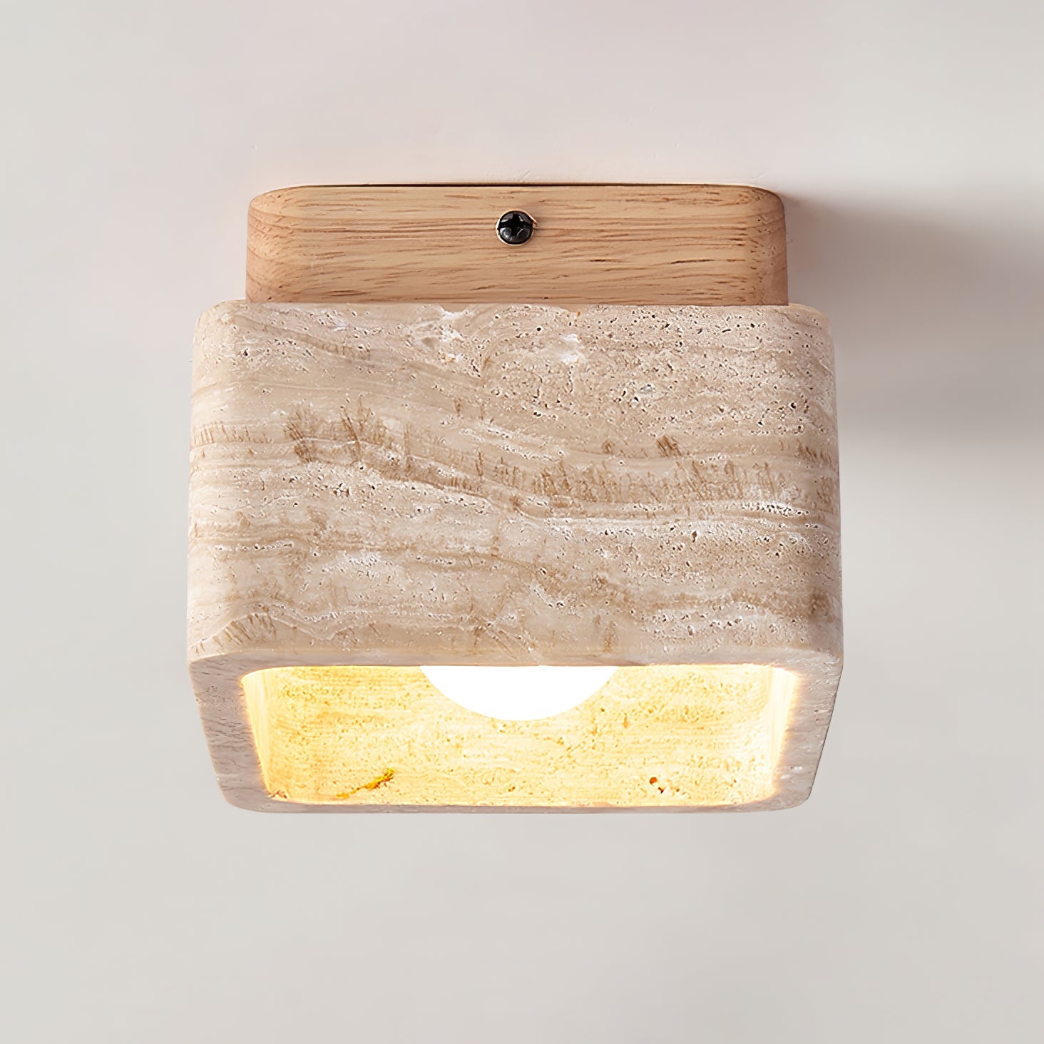 Alaearis Textured Travertine Ceiling Light - Blowlighting