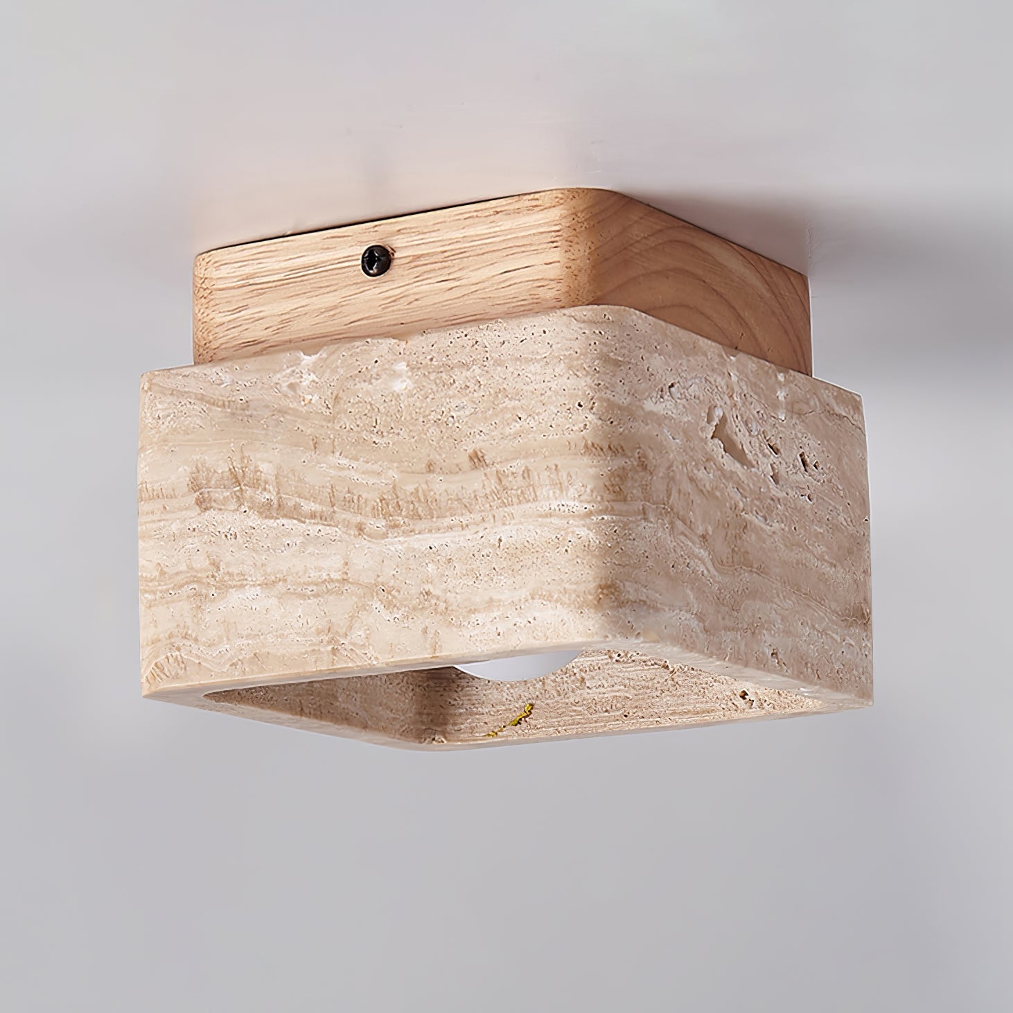 Alaearis Textured Travertine Ceiling Light - Blowlighting