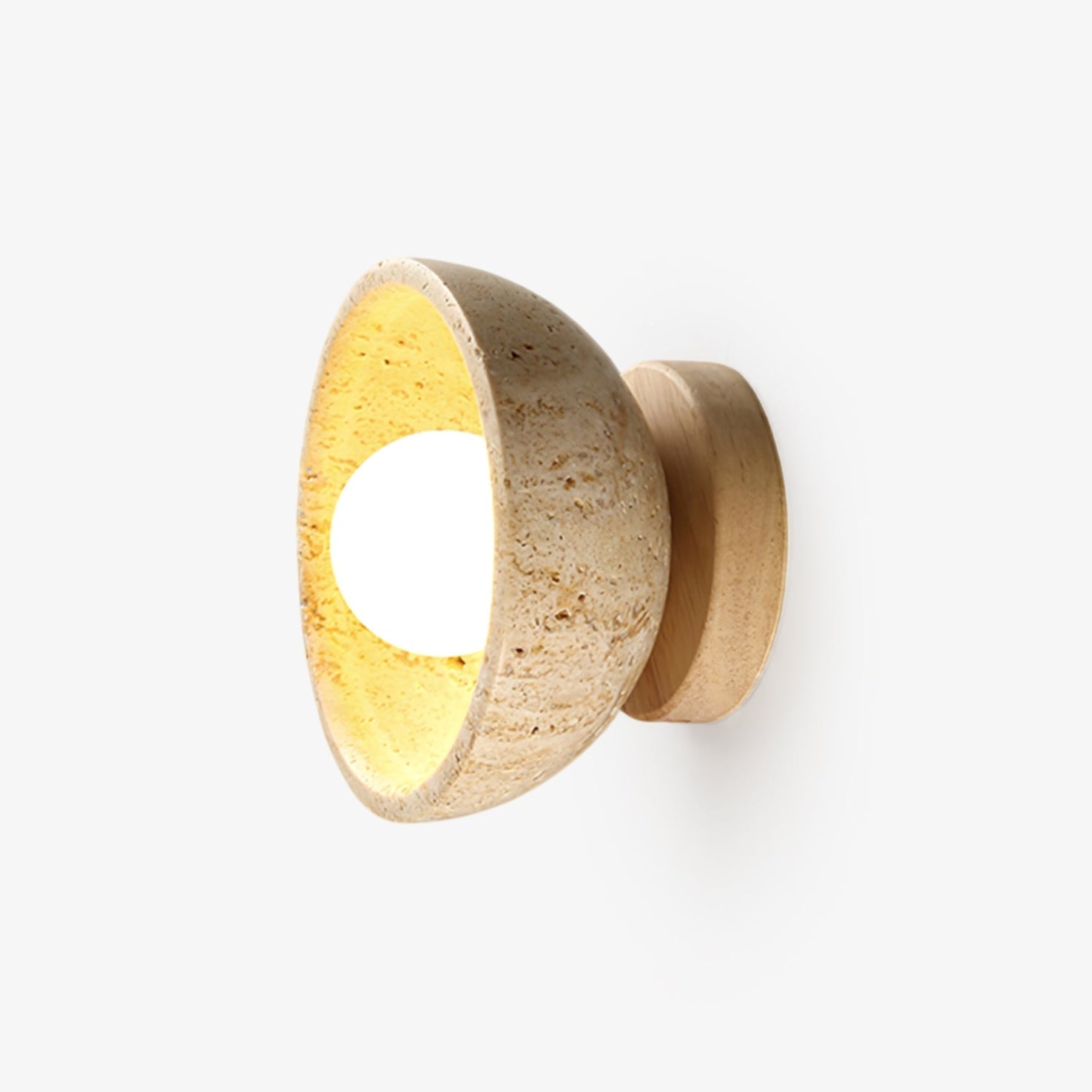 Vacaris Half-Dome Travertine Wall Light - Blowlighting