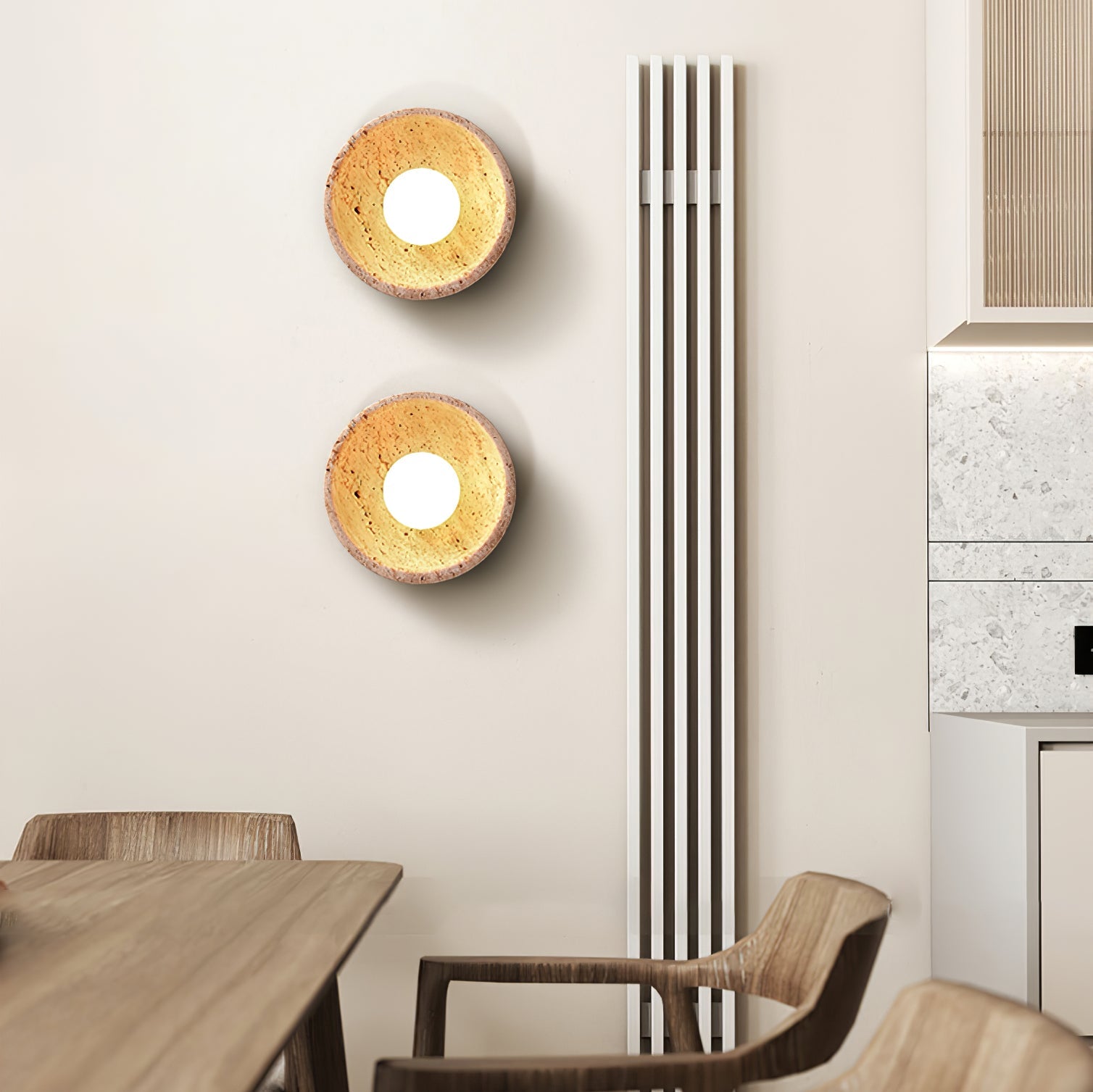 Vacaris Half-Dome Travertine Wall Light - Blowlighting