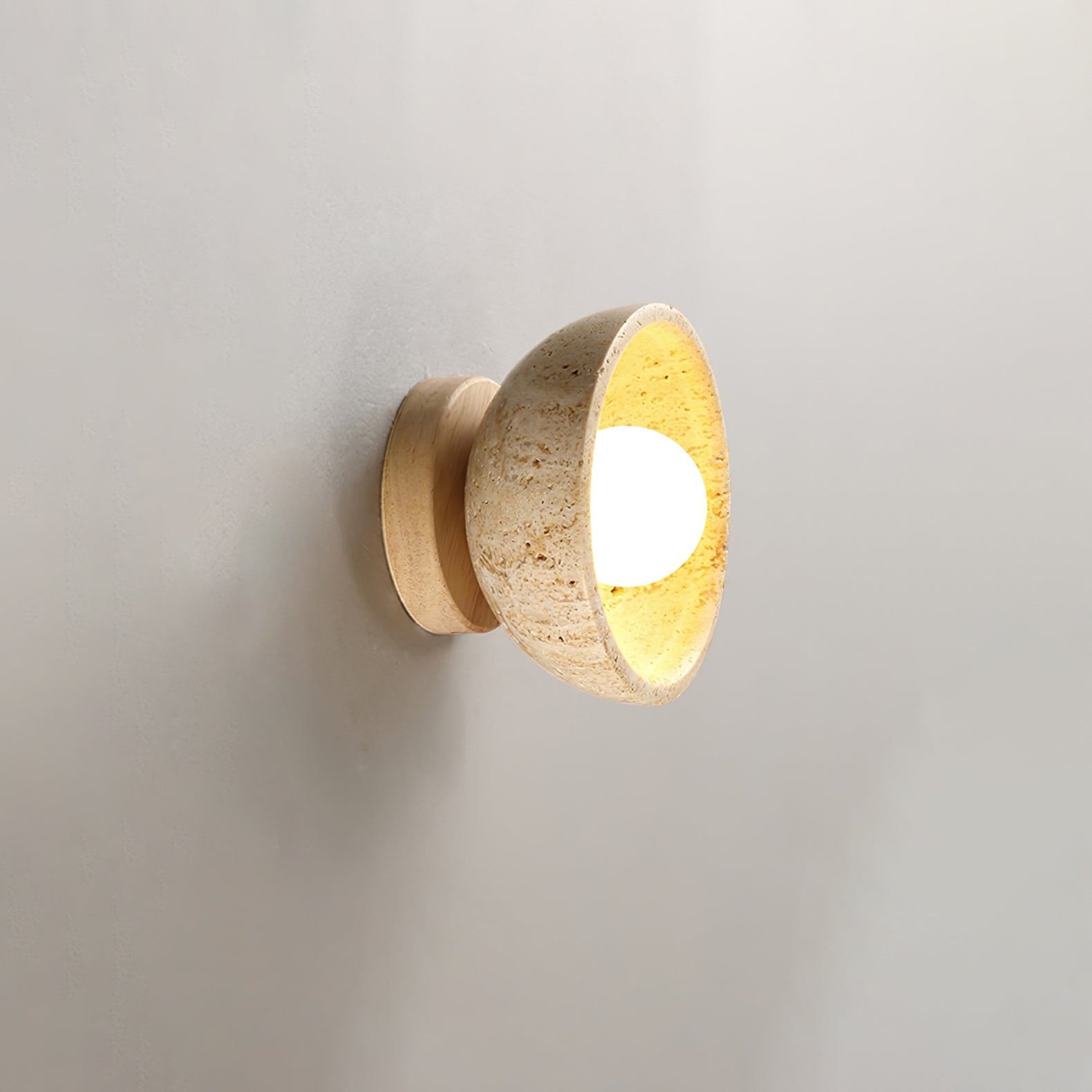 Vacaris Half-Dome Travertine Wall Light - Blowlighting