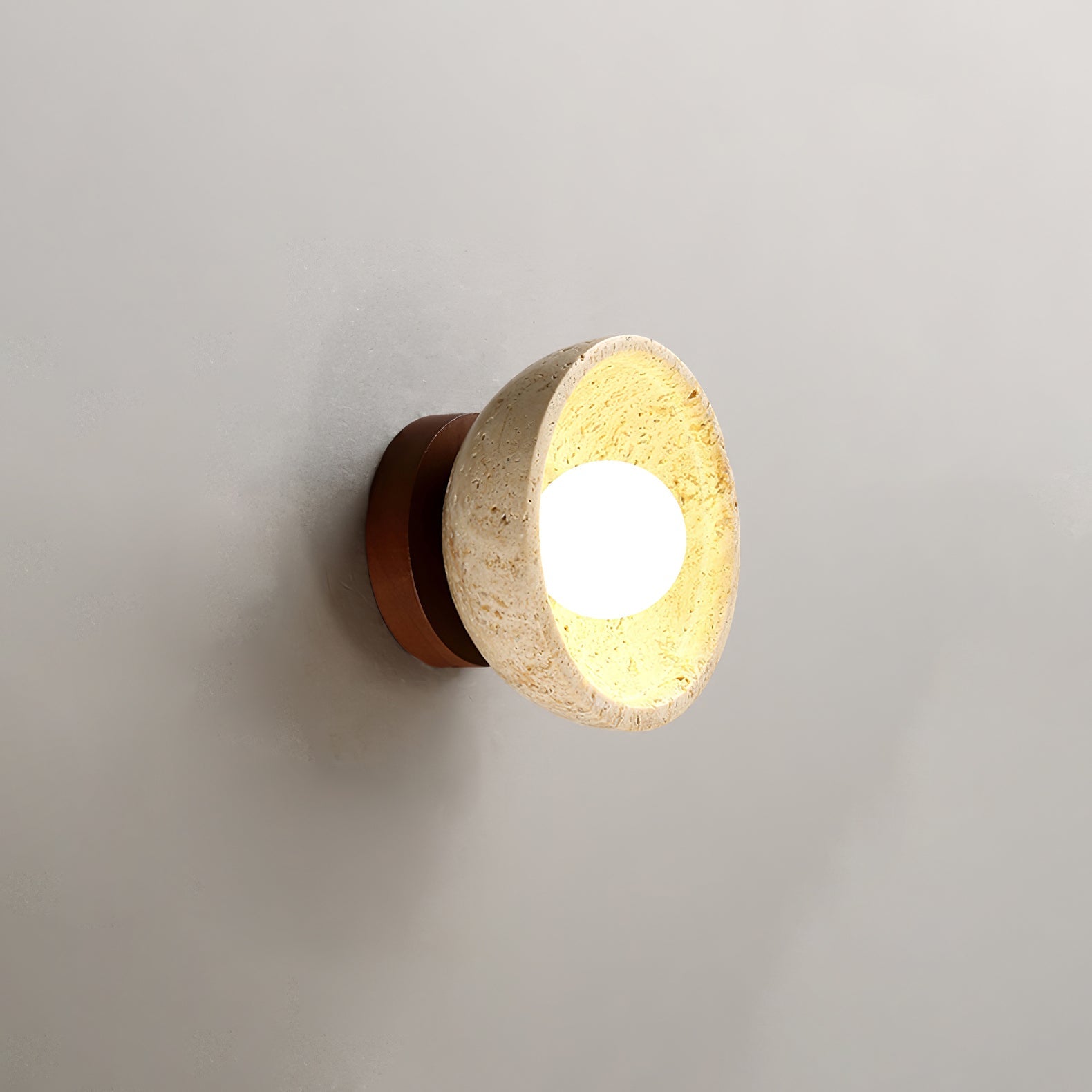 Vacaris Half-Dome Travertine Wall Light - Blowlighting