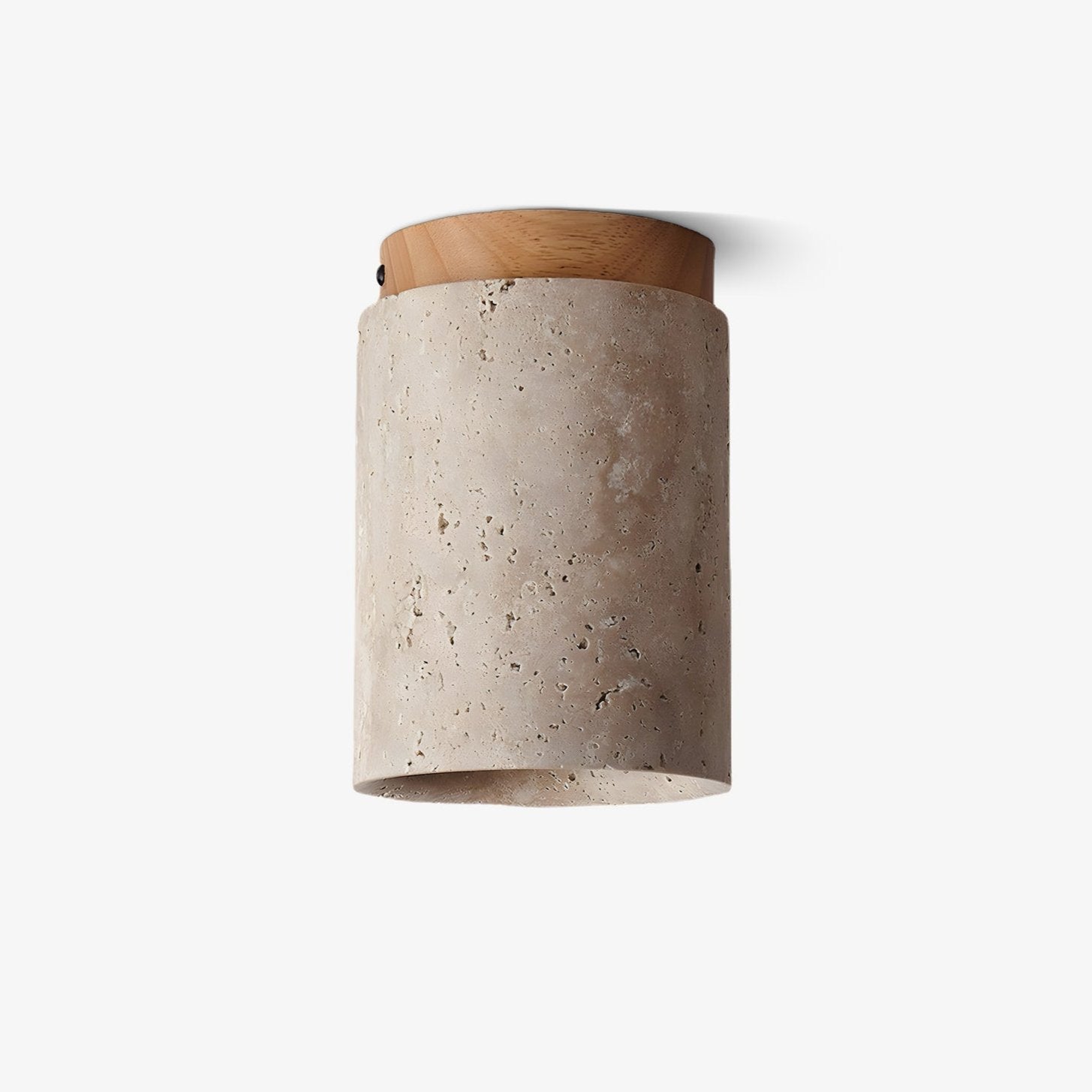 Aurnorira Cylinder Cap Travertine Ceiling Light - Blowlighting