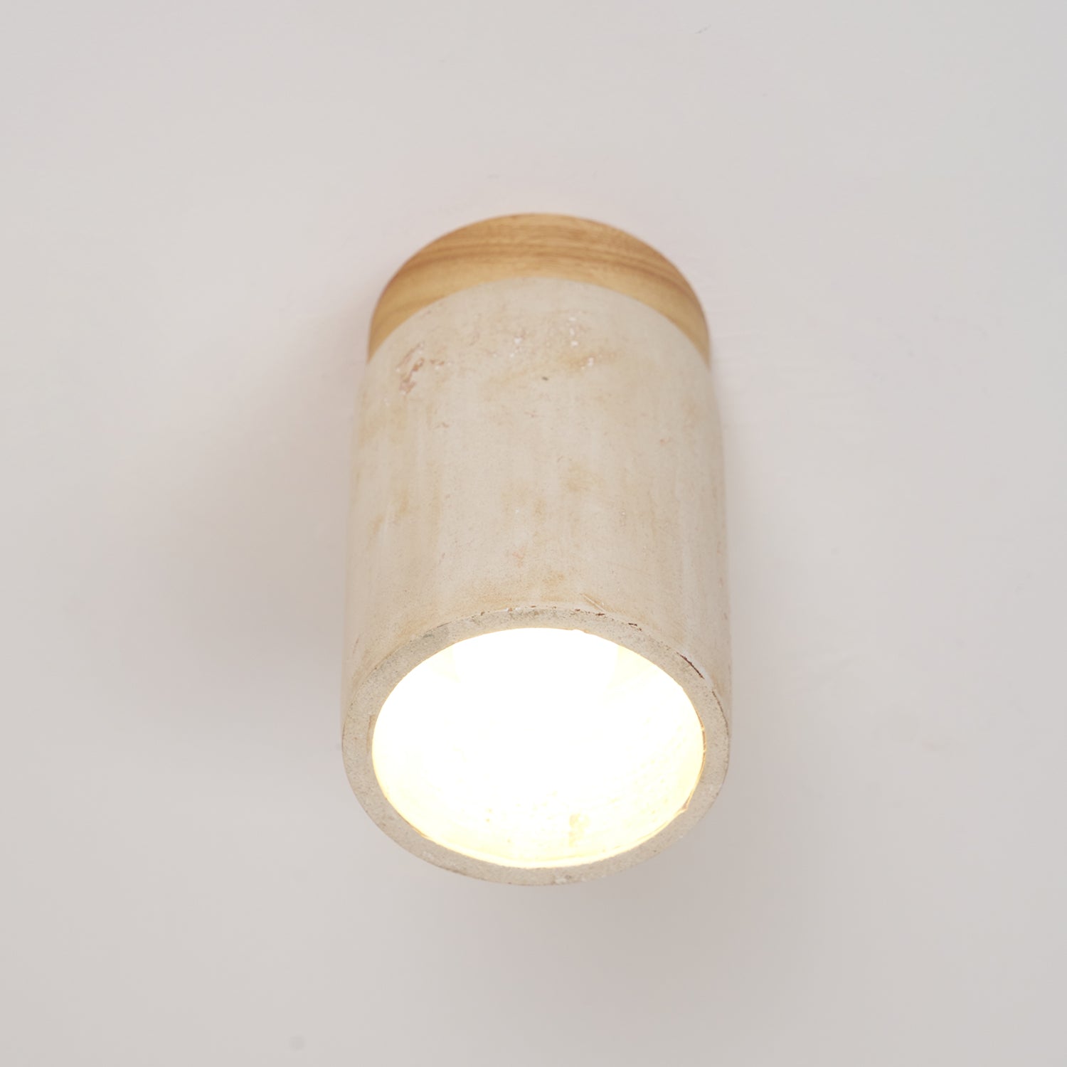 Aurnorira Cylinder Cap Travertine Ceiling Light - Blowlighting