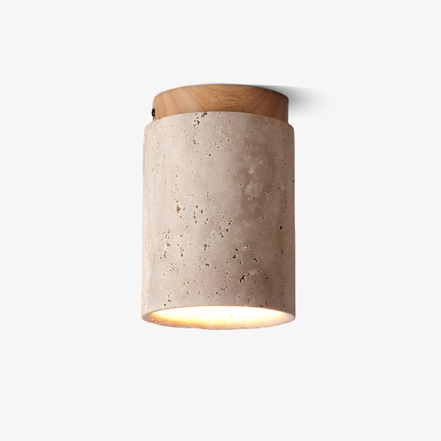 Aurnorira Cylinder Cap Travertine Ceiling Light - Blowlighting