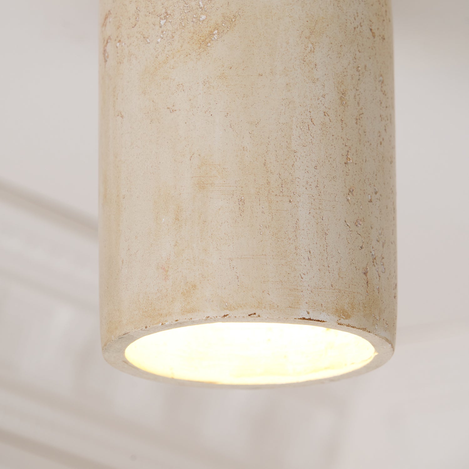 Aurnorira Cylinder Cap Travertine Ceiling Light - Blowlighting