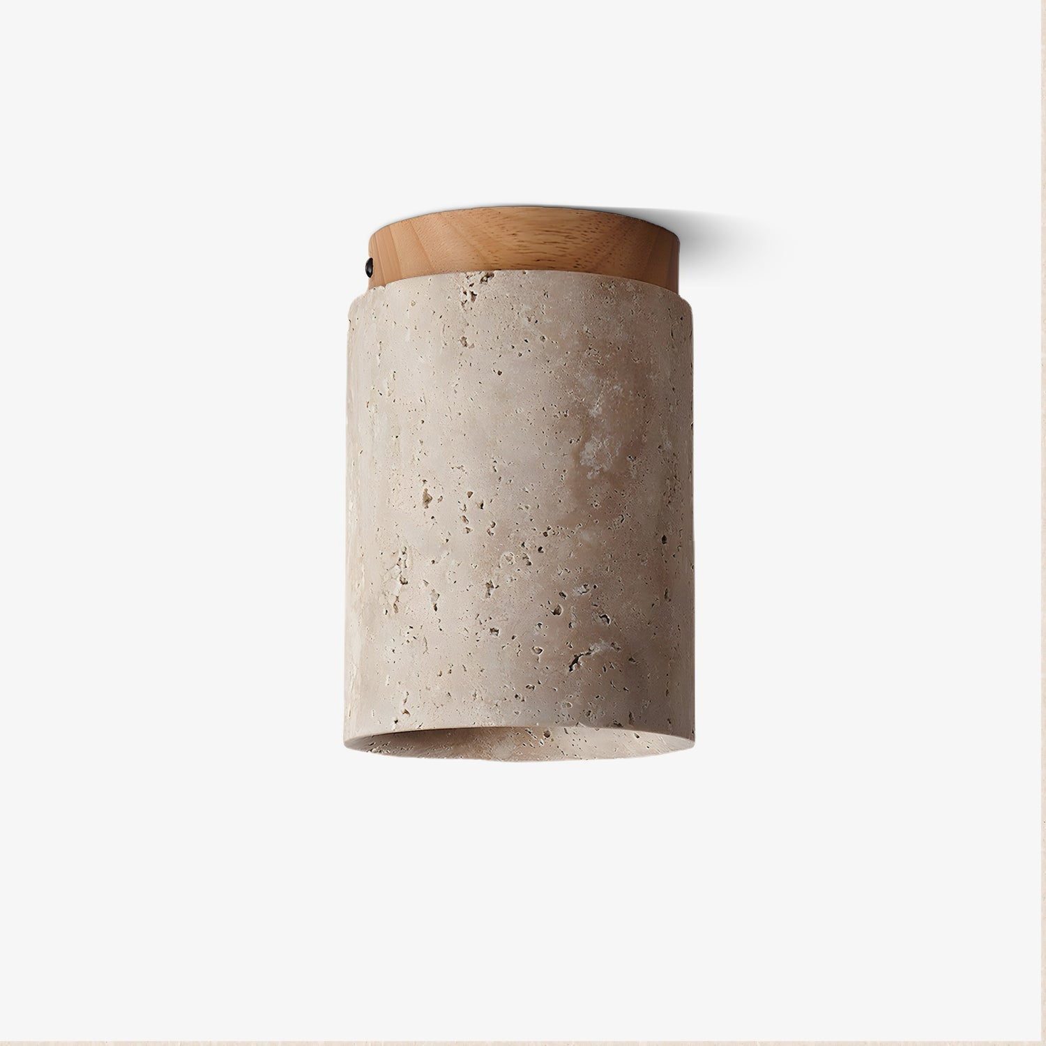 Aurnorira Cylinder Cap Travertine Ceiling Light - Blowlighting
