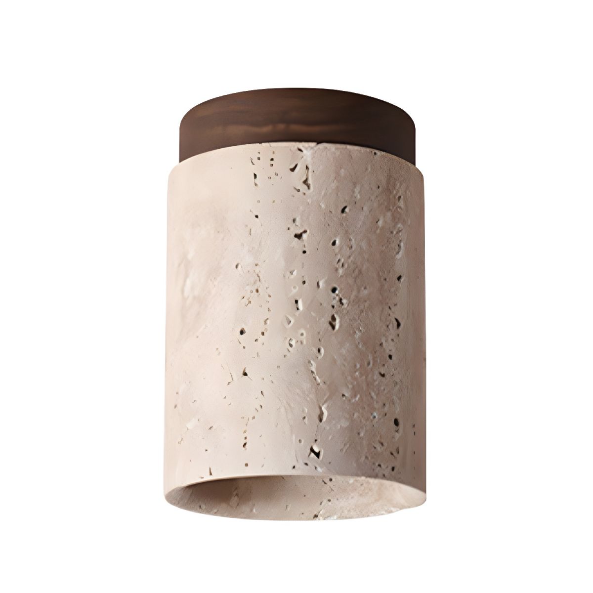 Aurnorira Cylinder Cap Travertine Ceiling Light - Blowlighting