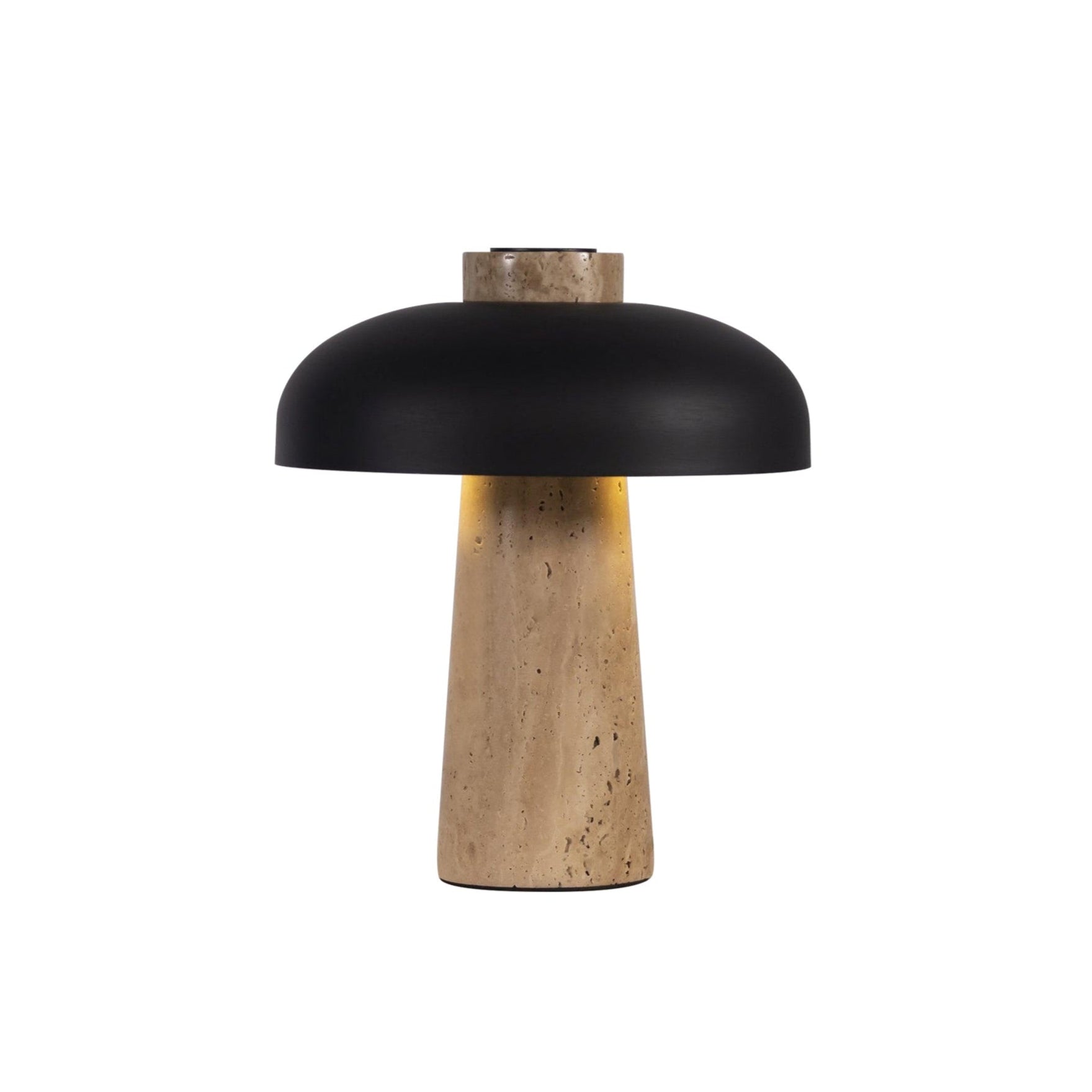 Conore Mushroom Form Travertine Table Lamp - Blowlighting