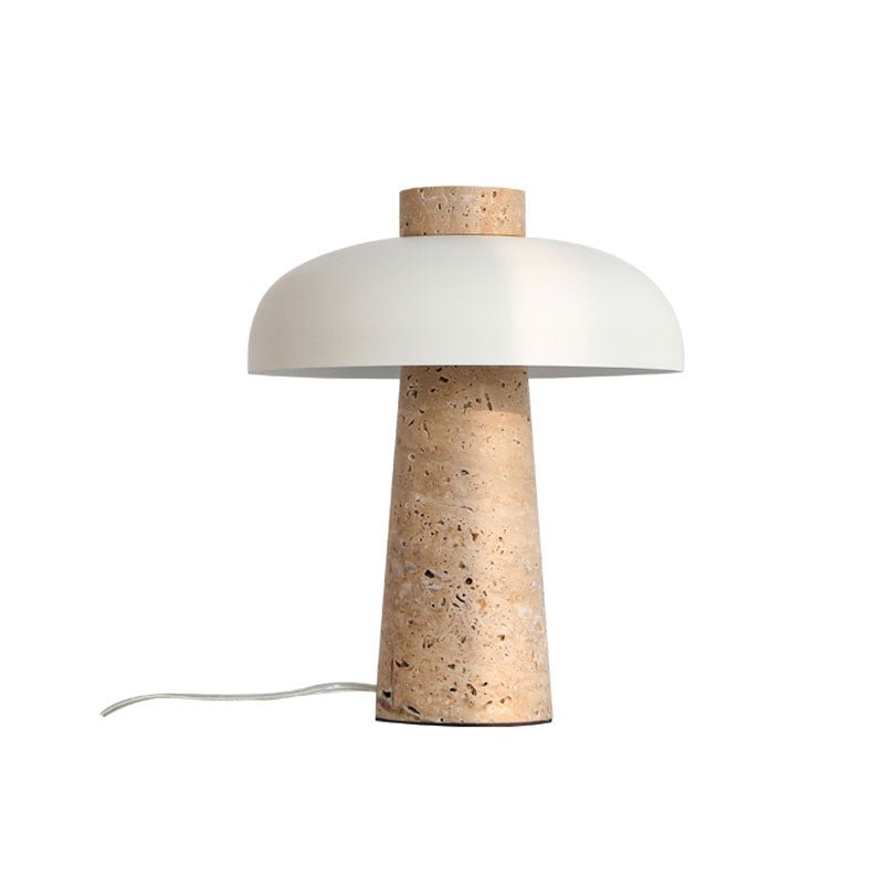 Conore Mushroom Form Travertine Table Lamp - Blowlighting