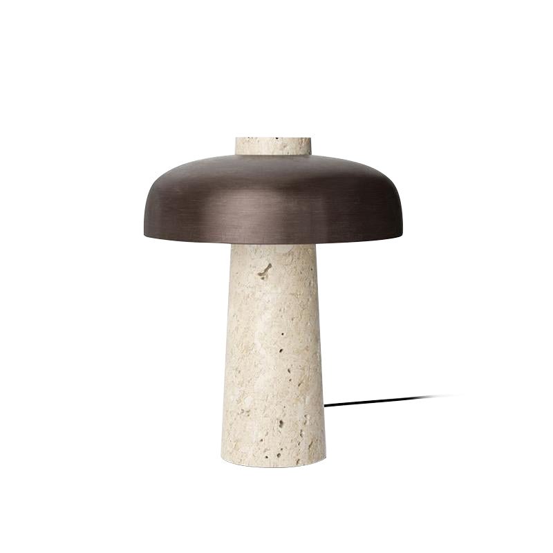 Conore Mushroom Form Travertine Table Lamp - Blowlighting