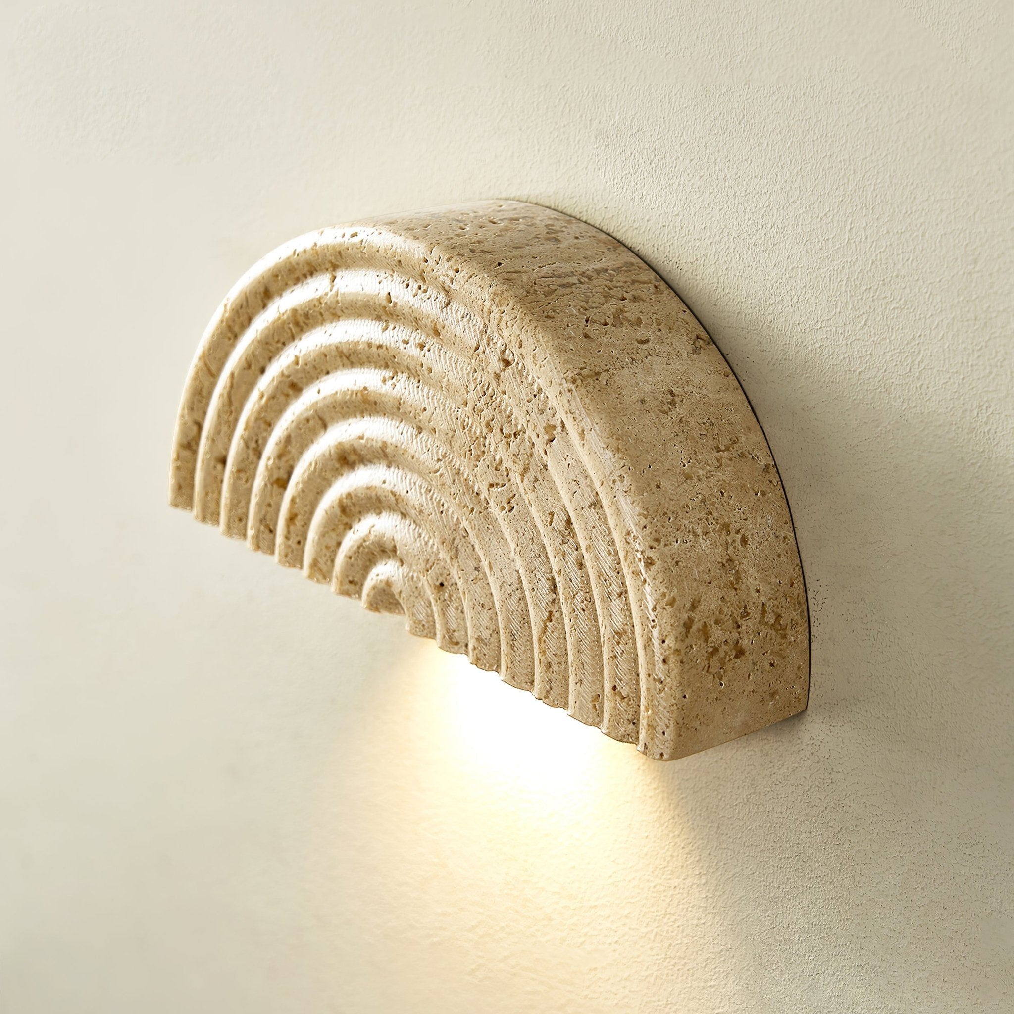 Faro Travertine Half-Moon Wall Lamp - Blowlighting