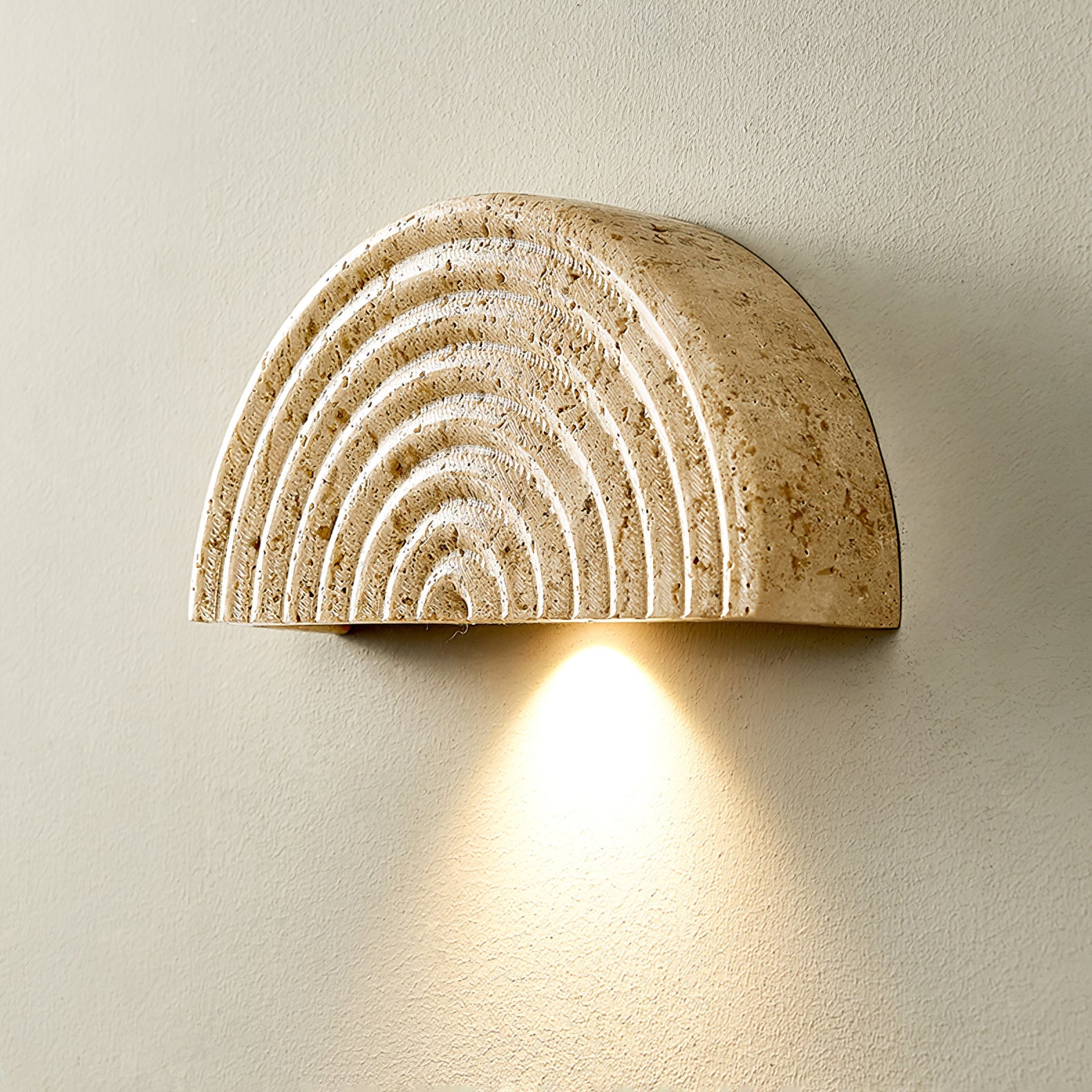 Faro Travertine Half-Moon Wall Lamp - Blowlighting