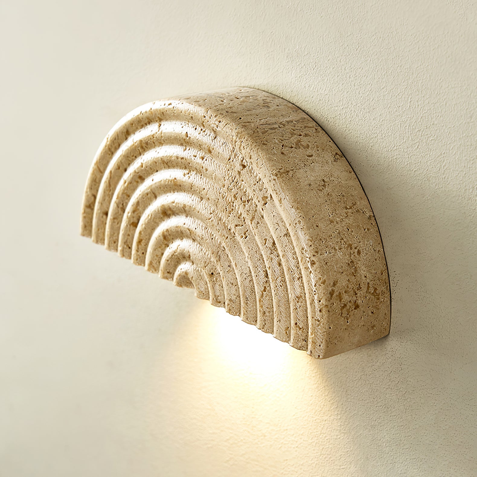 Faro Travertine Half-Moon Wall Lamp - Blowlighting