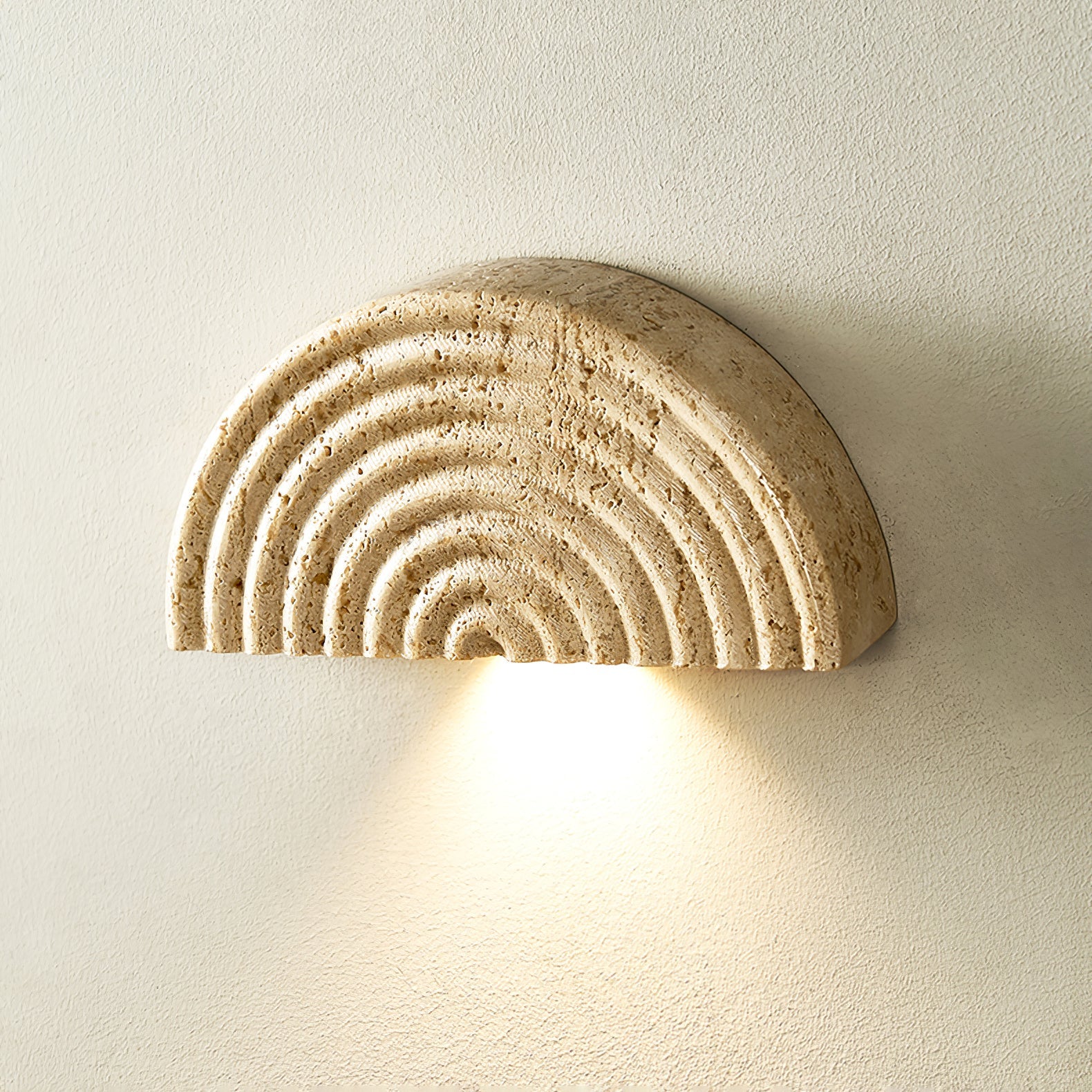 Faro Travertine Half-Moon Wall Lamp - Blowlighting
