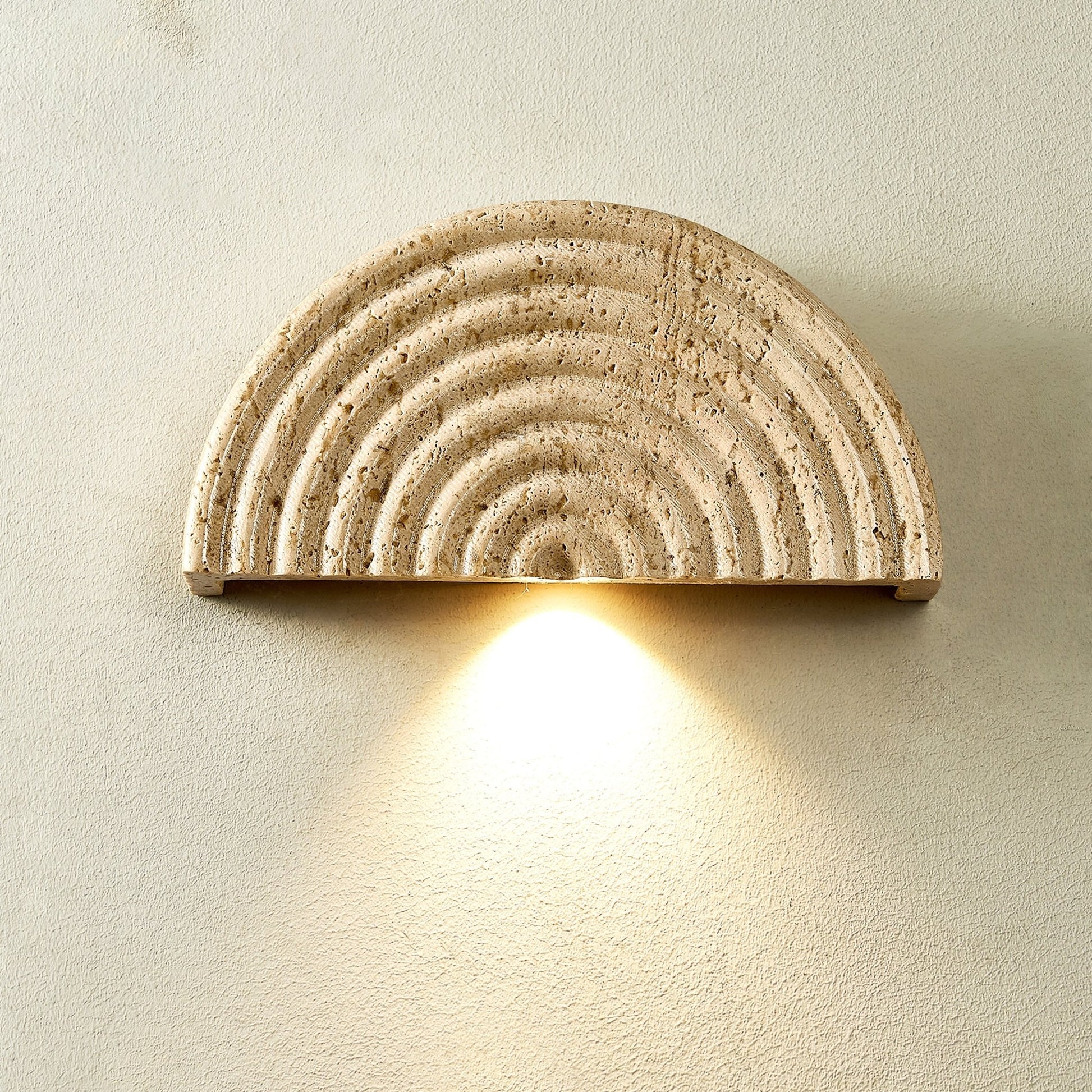 Faro Travertine Half-Moon Wall Lamp - Blowlighting