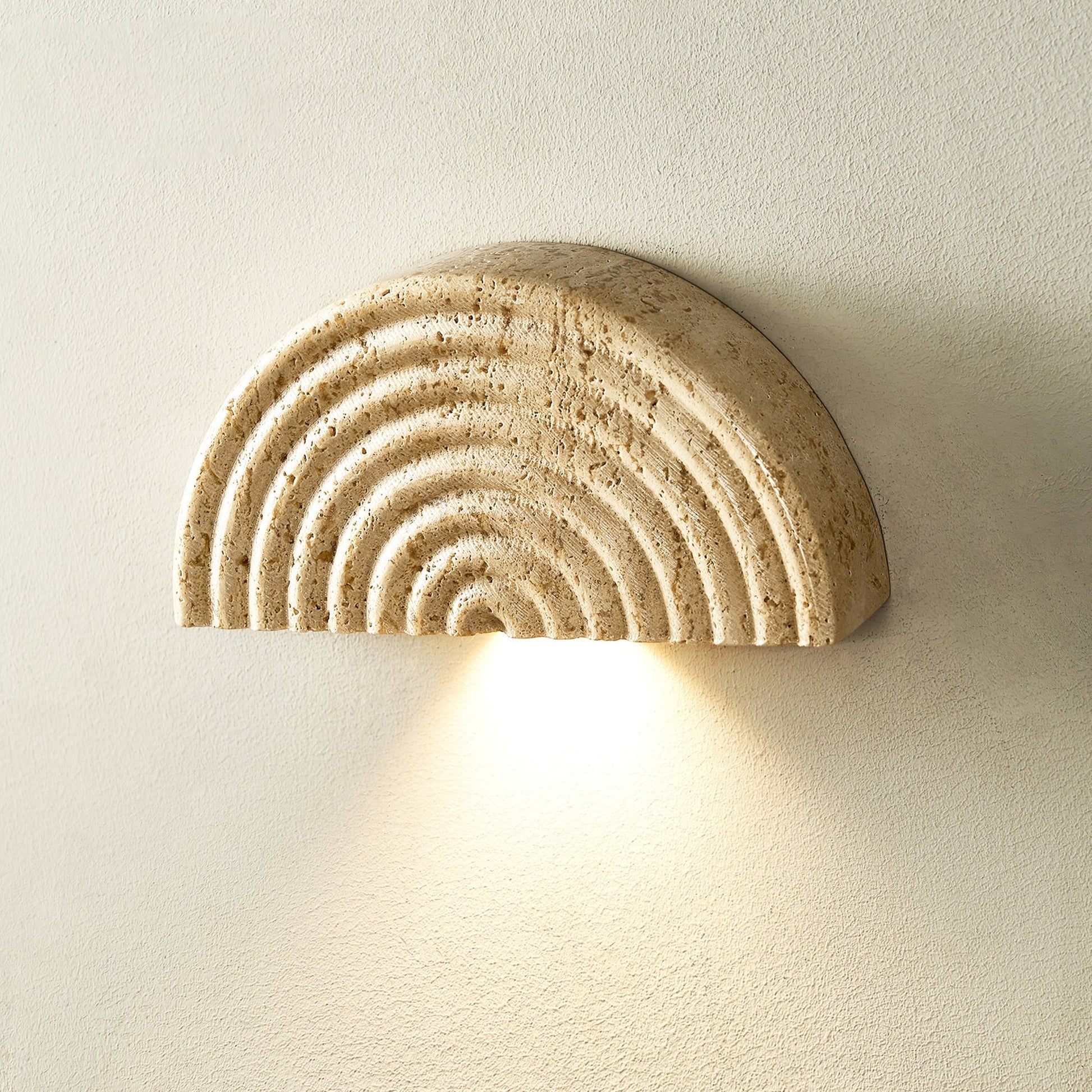Faro Travertine Half-Moon Wall Lamp - Blowlighting