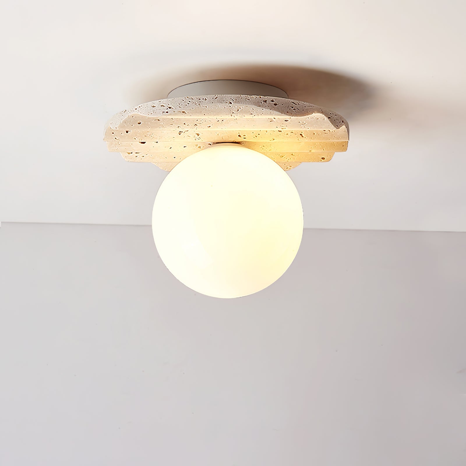 Travertine Wave Ceiling Light - Blowlighting