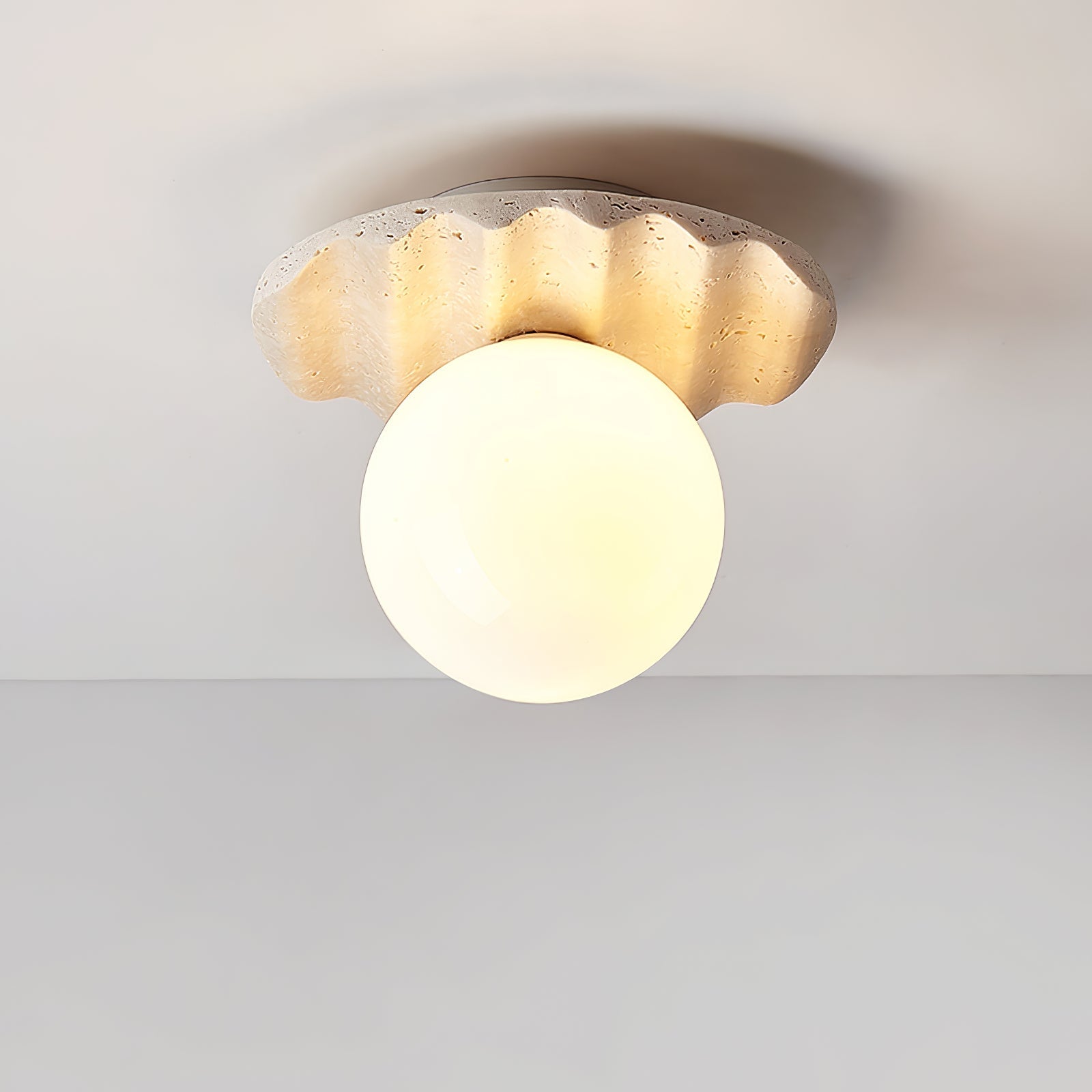 Travertine Wave Ceiling Light - Blowlighting