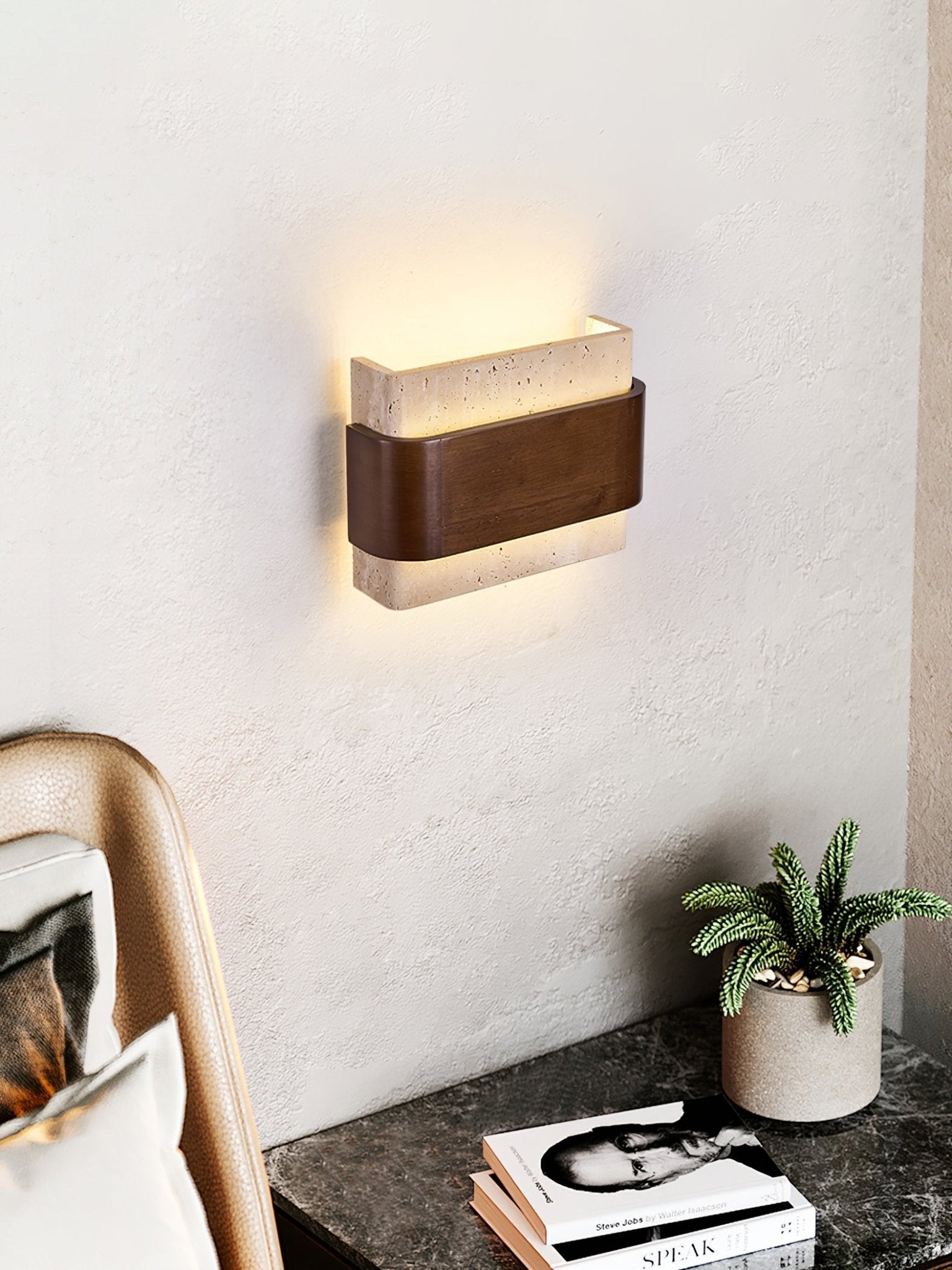 Ulnoros Paneled Travertine Wall Light - Blowlighting