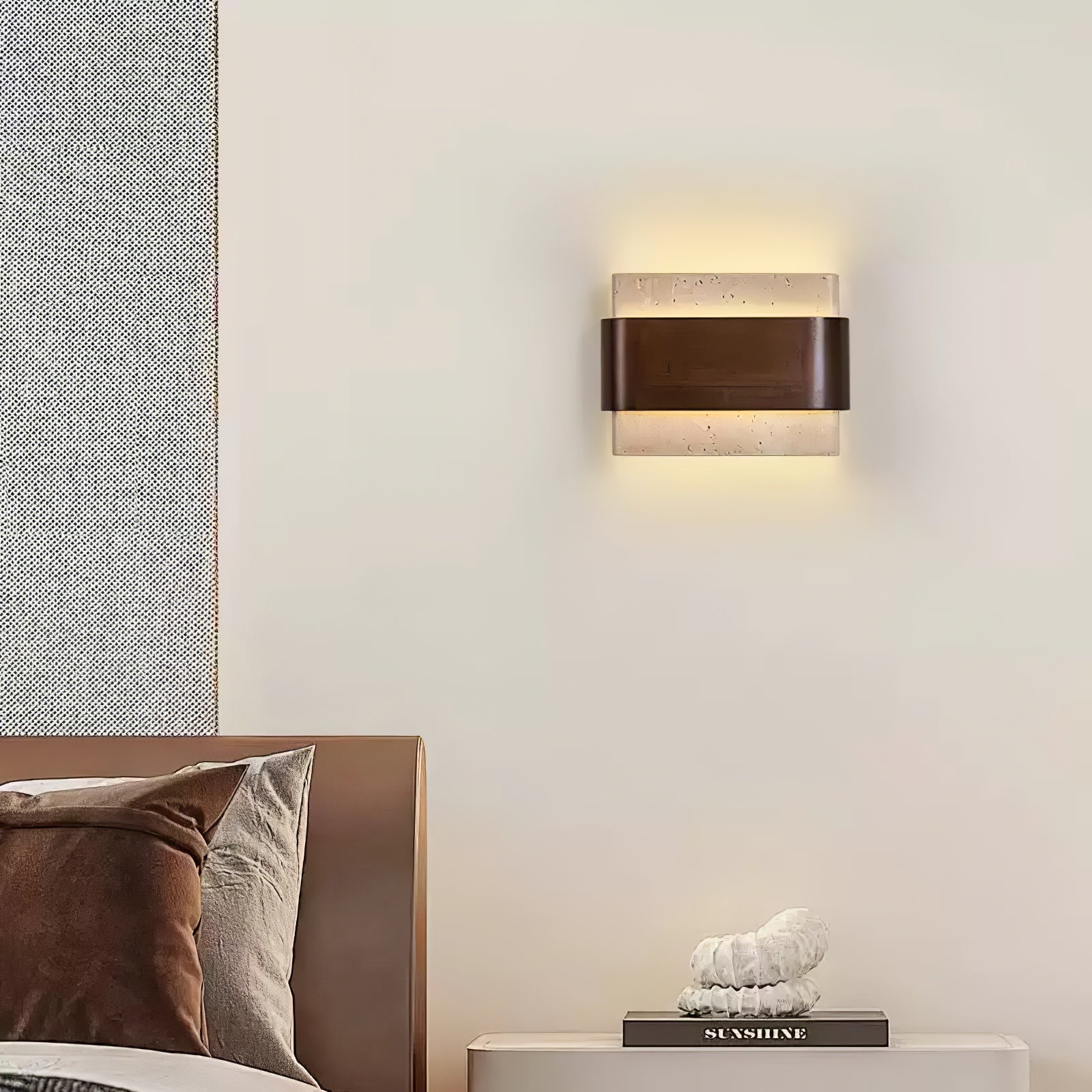 Ulnoros Paneled Travertine Wall Light - Blowlighting