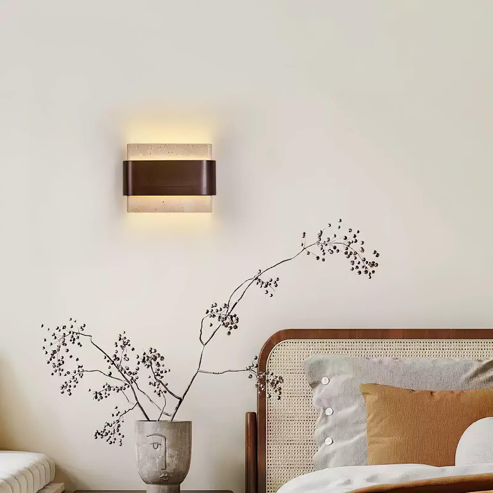 Ulnoros Paneled Travertine Wall Light - Blowlighting