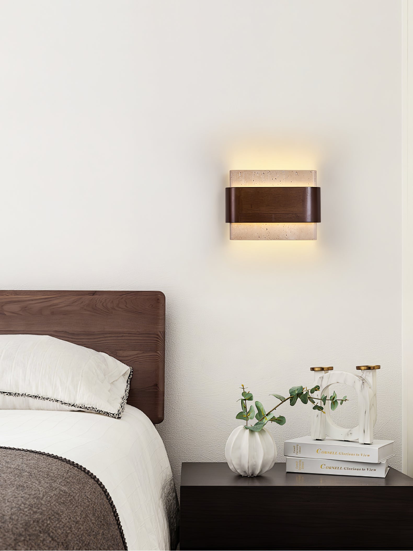 Ulnoros Paneled Travertine Wall Light - Blowlighting