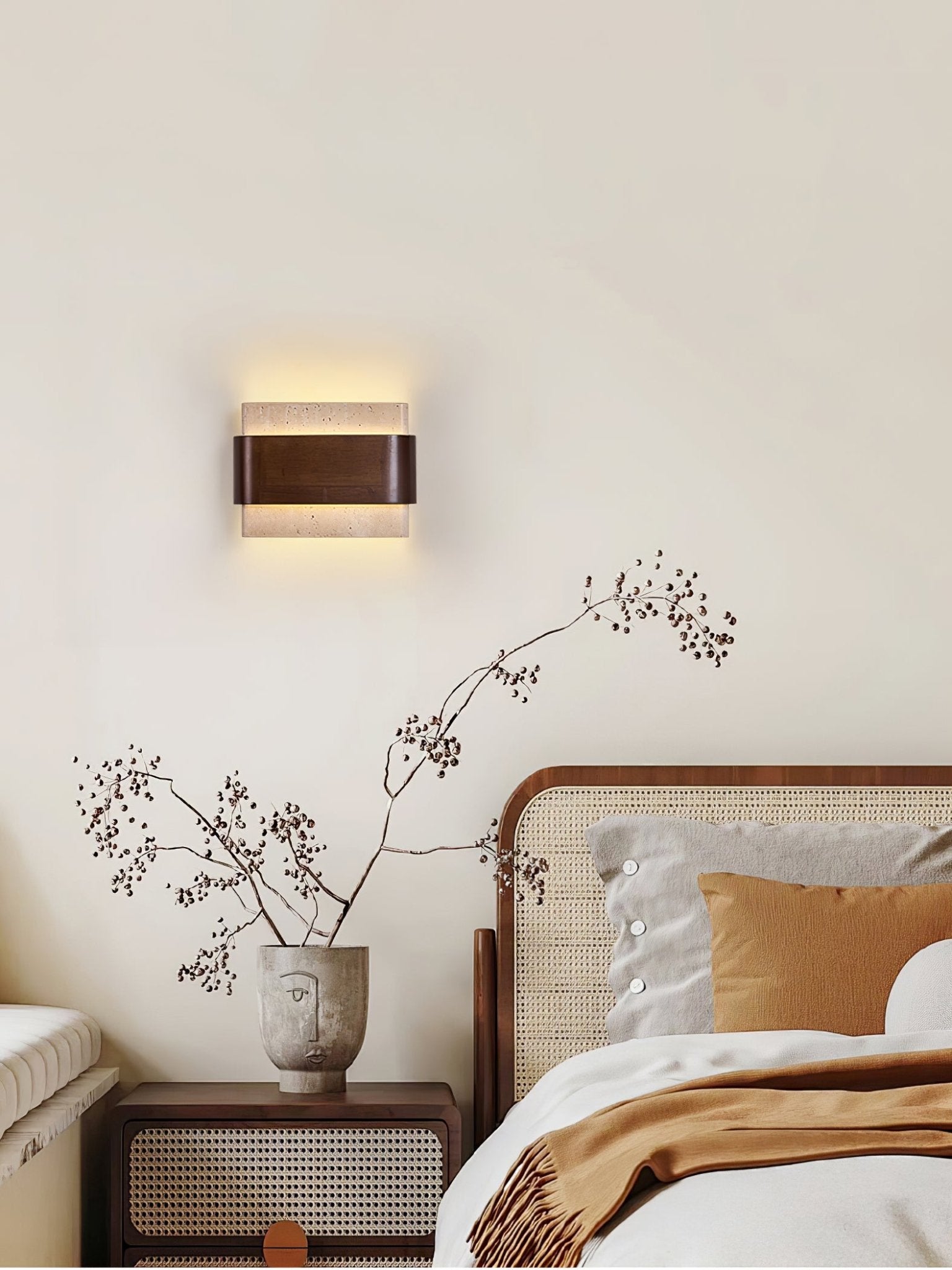 Ulnoros Paneled Travertine Wall Light - Blowlighting