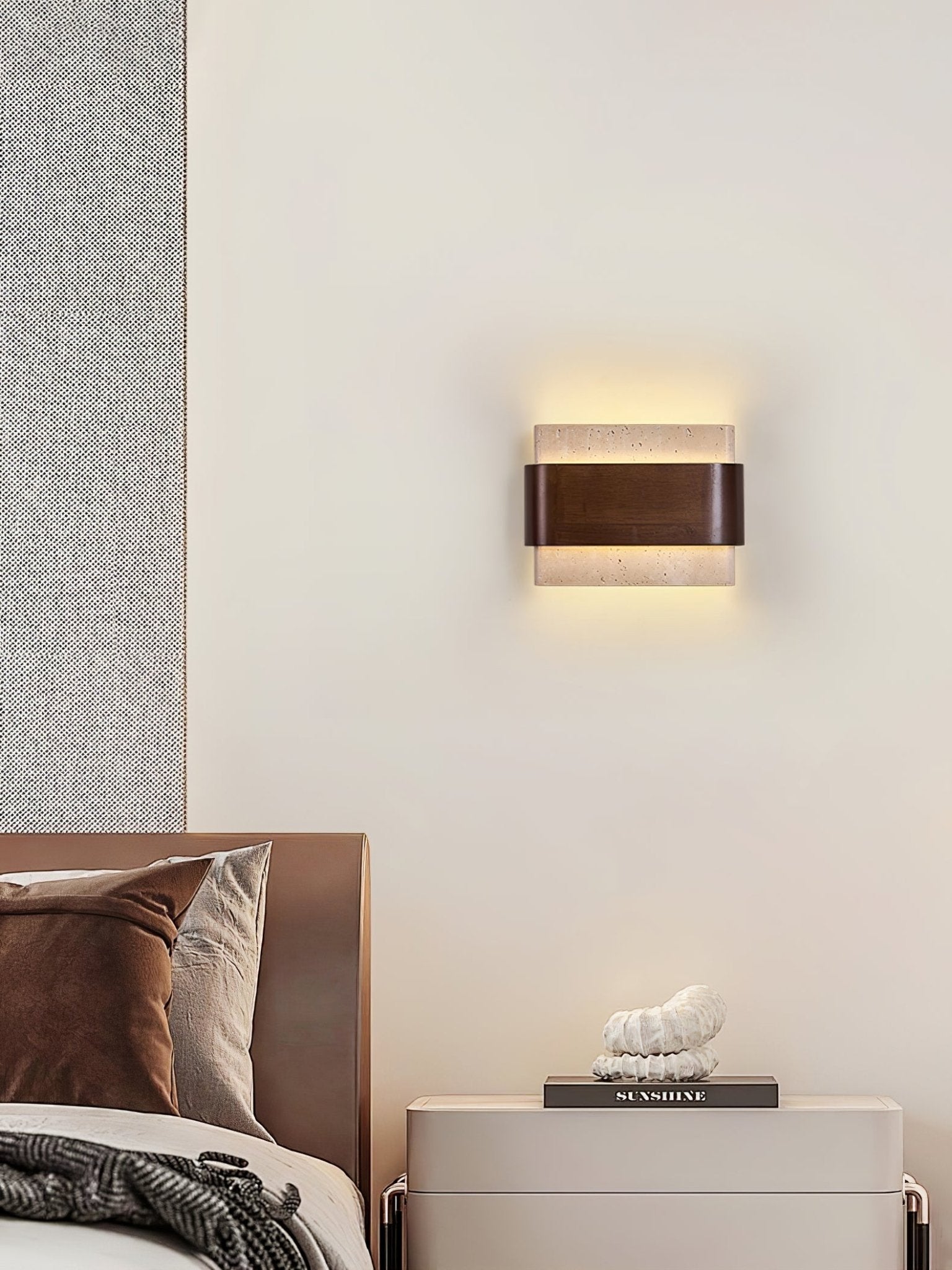 Ulnoros Paneled Travertine Wall Light - Blowlighting