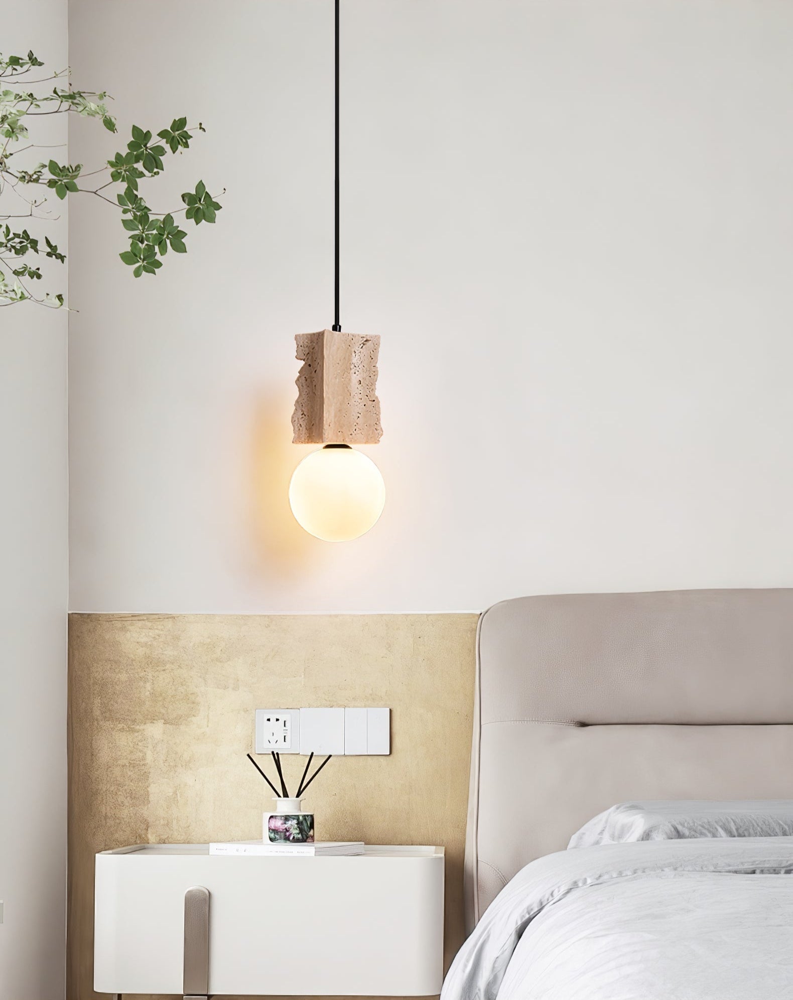 Travertine Raw Edge Pendant Light - Blowlighting