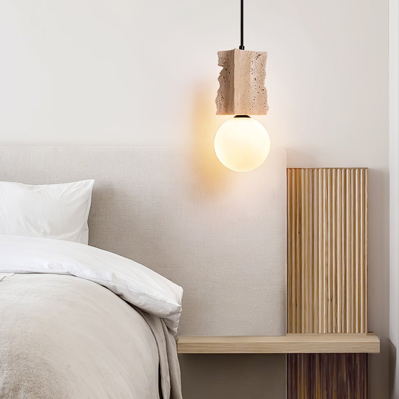 Travertine Raw Edge Pendant Light - Blowlighting