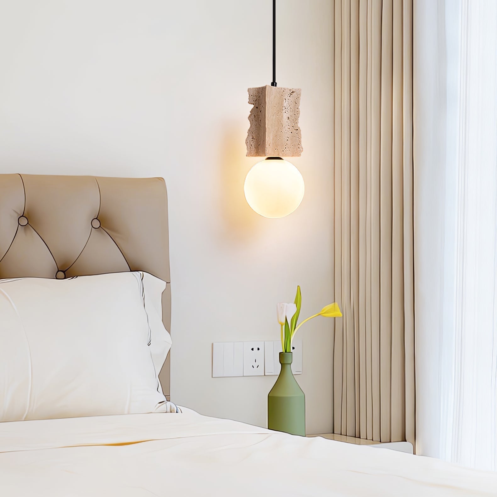 Travertine Raw Edge Pendant Light - Blowlighting