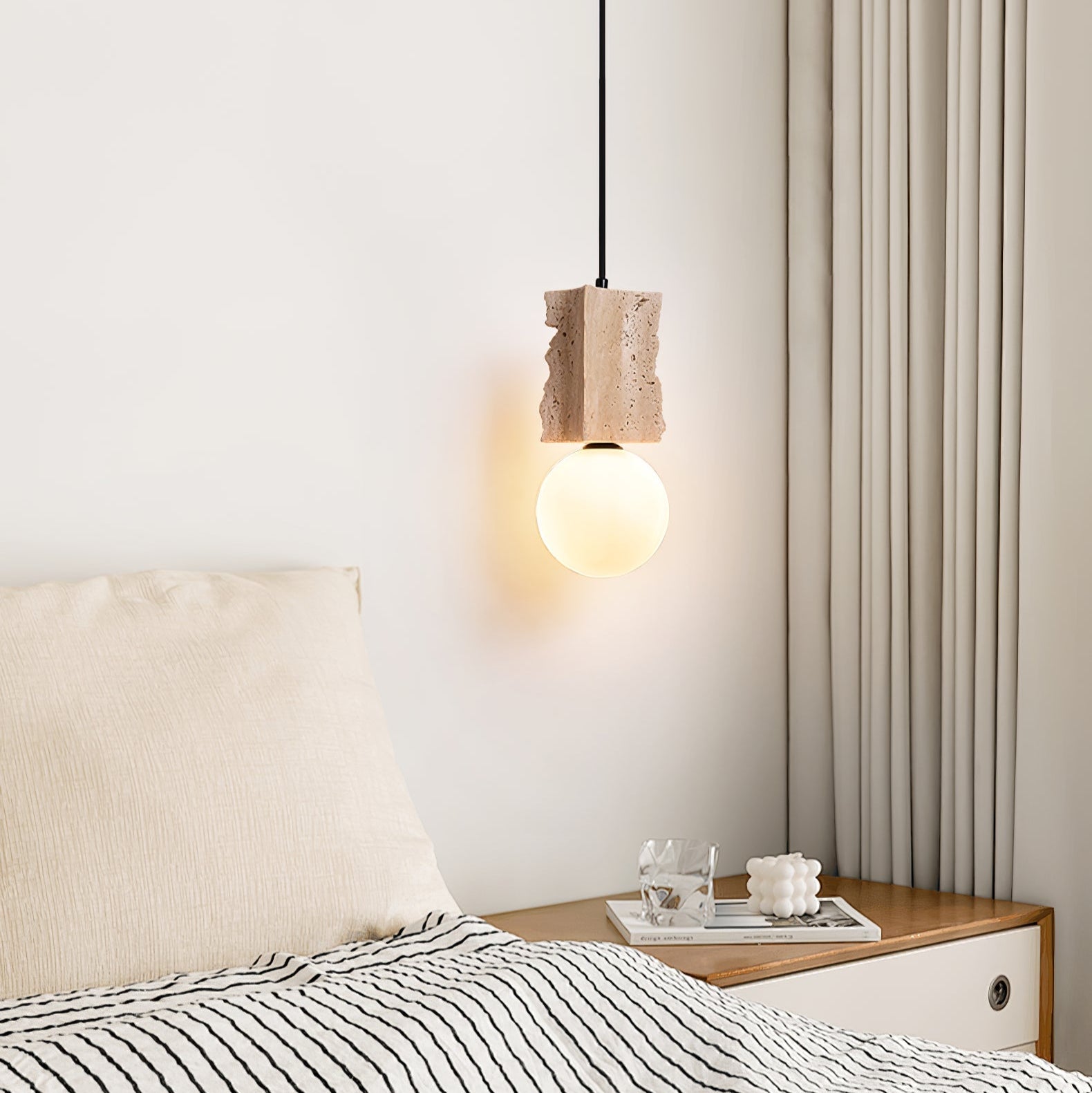 Travertine Raw Edge Pendant Light - Blowlighting