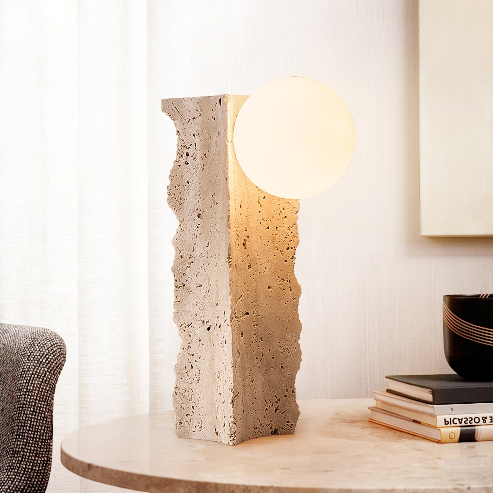 Vyrnora Travertine Slab Table Lamp - Blowlighting